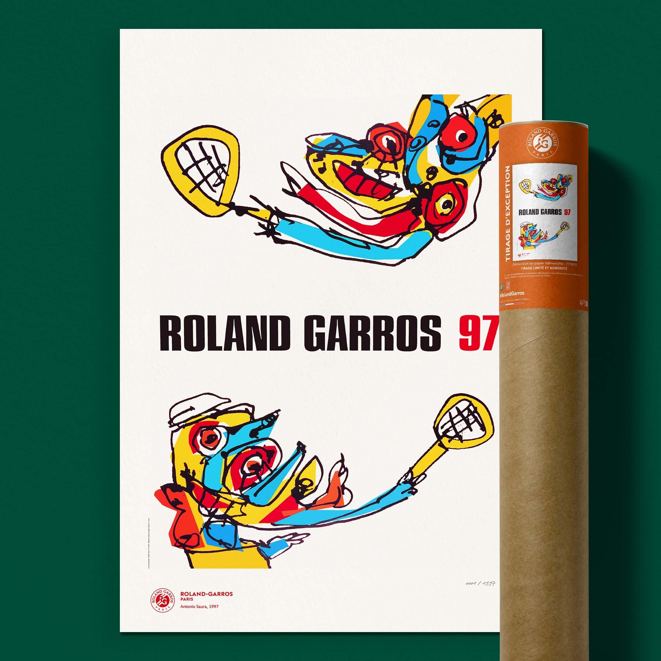 ÉDITION LIMITÉE PREMIUM - Affiche Roland-Garros 1997 par Antonio SAURA
