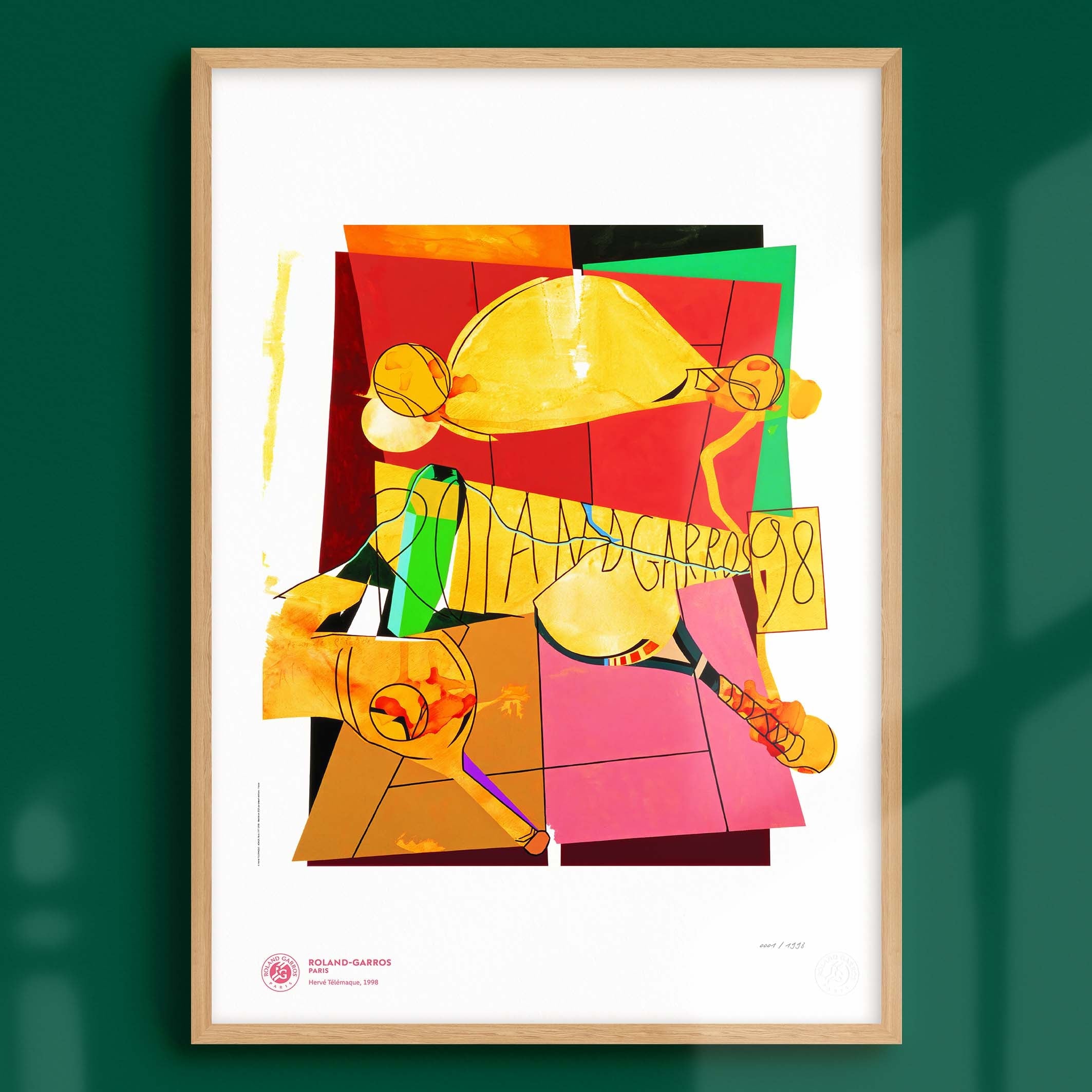 ÉDITION LIMITÉE PREMIUM - Affiche Roland-Garros 1998 par Hervé TELEMAQUE