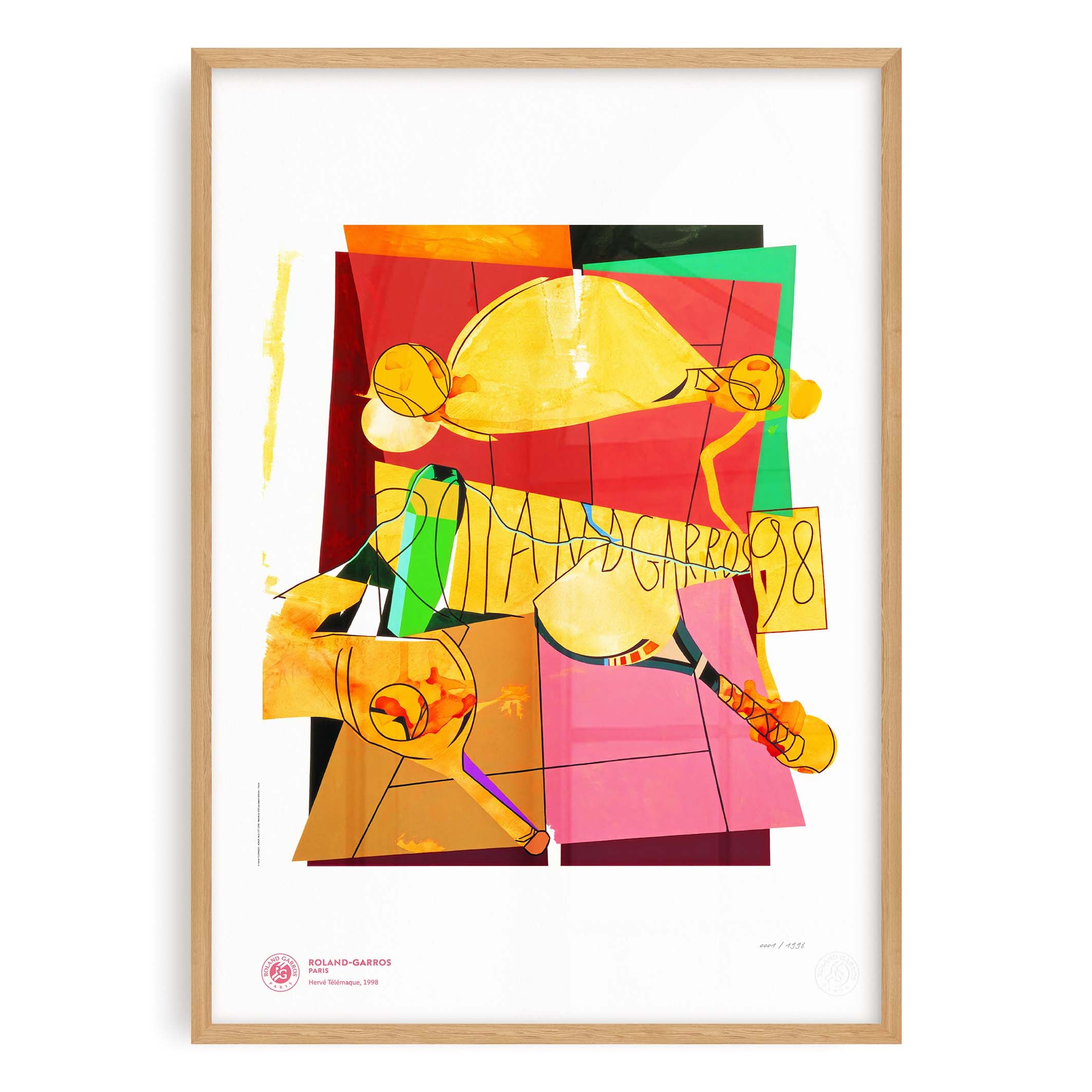 ÉDITION LIMITÉE PREMIUM - Affiche Roland-Garros 1998 par Hervé TELEMAQUE