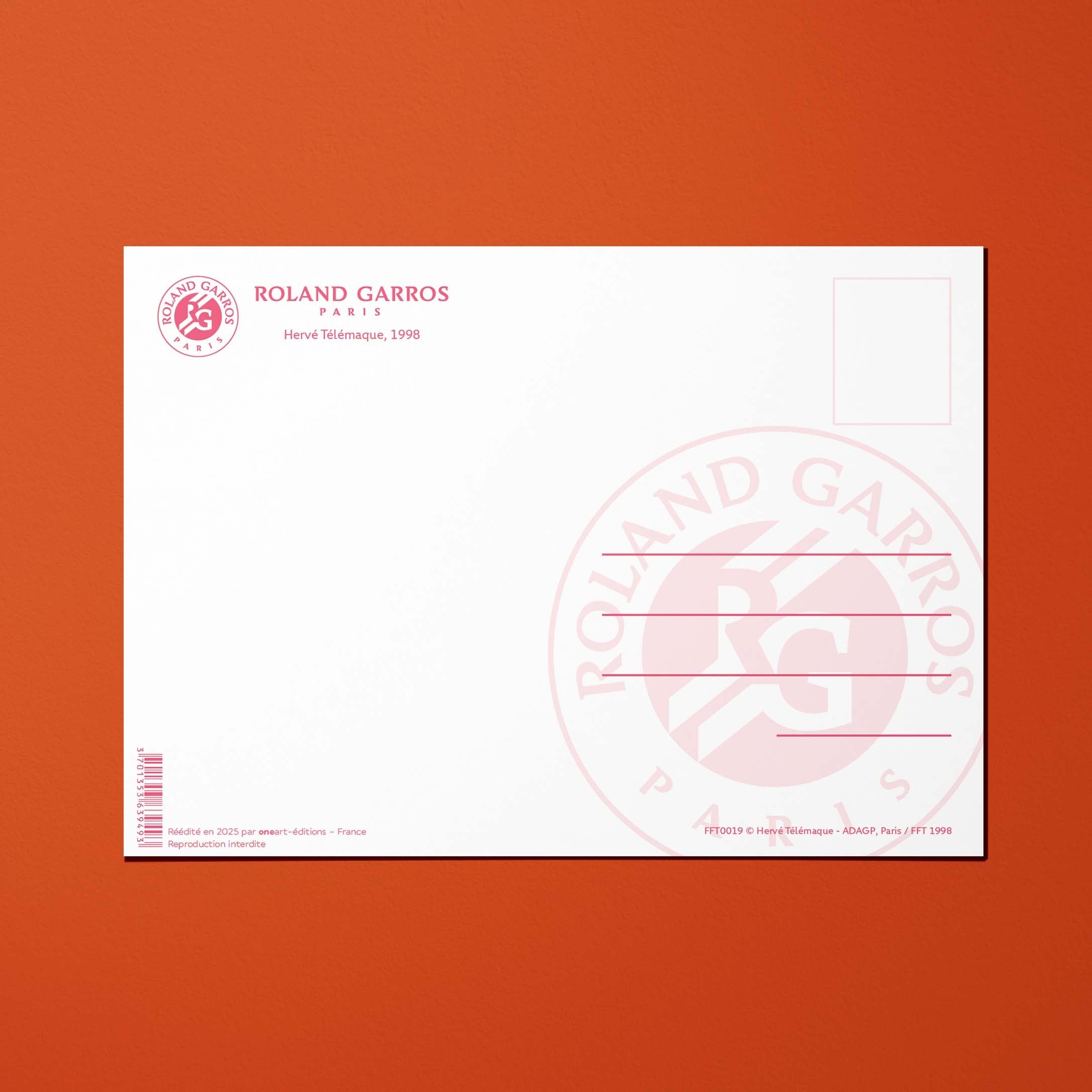 Carte postale Roland-Garros 1998 par Hervé TELEMAQUE