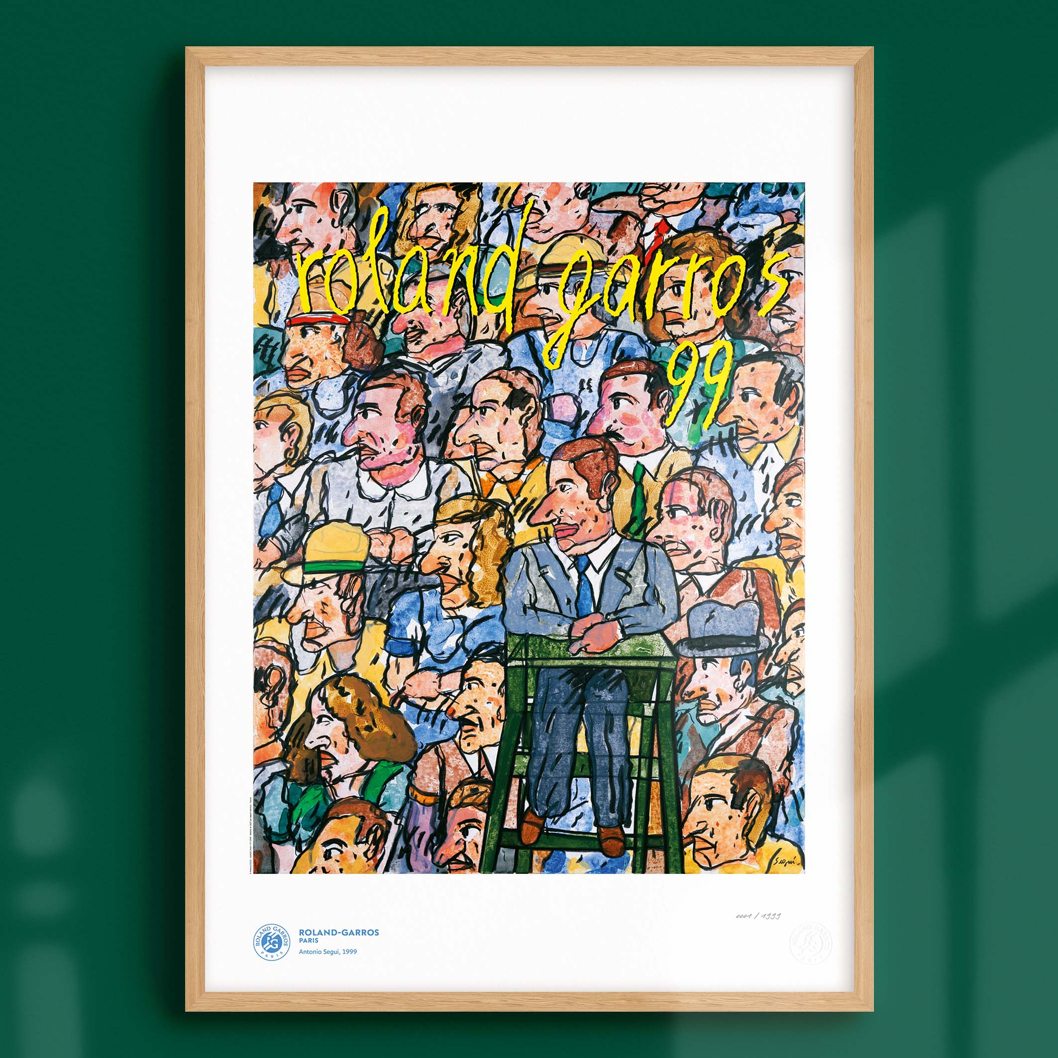ÉDITION LIMITÉE PREMIUM - Affiche Roland-Garros 1999 par Antonio SEGUI