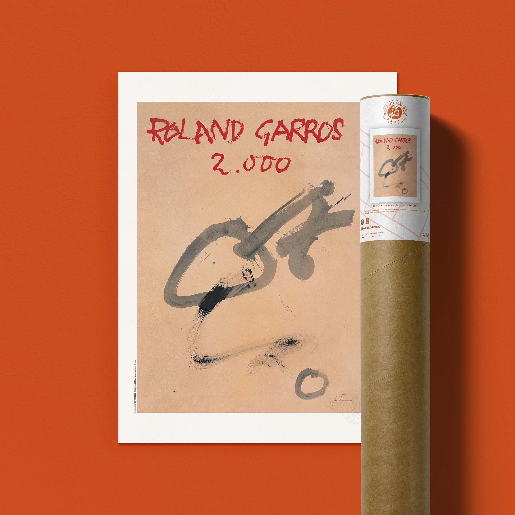 Affiche Roland-Garros 2000 par Antoni TAPIES