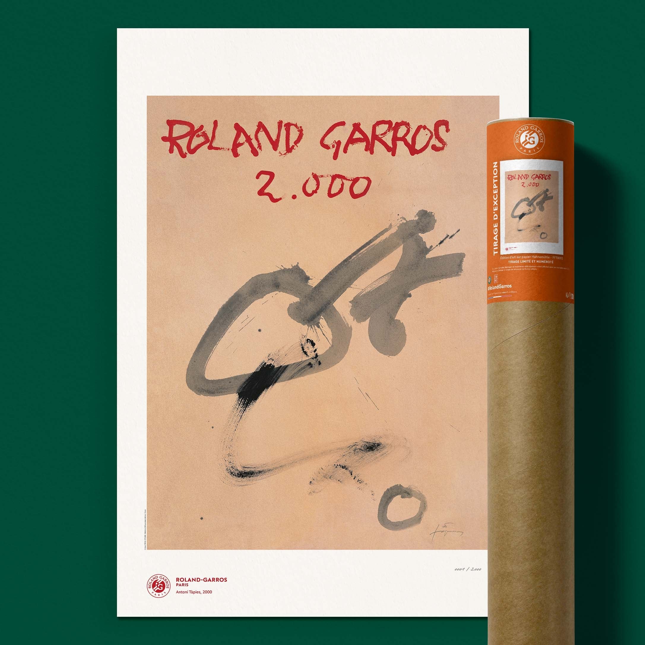 ÉDITION LIMITÉE PREMIUM - Affiche Roland-Garros 2000 par Antoni TAPIES