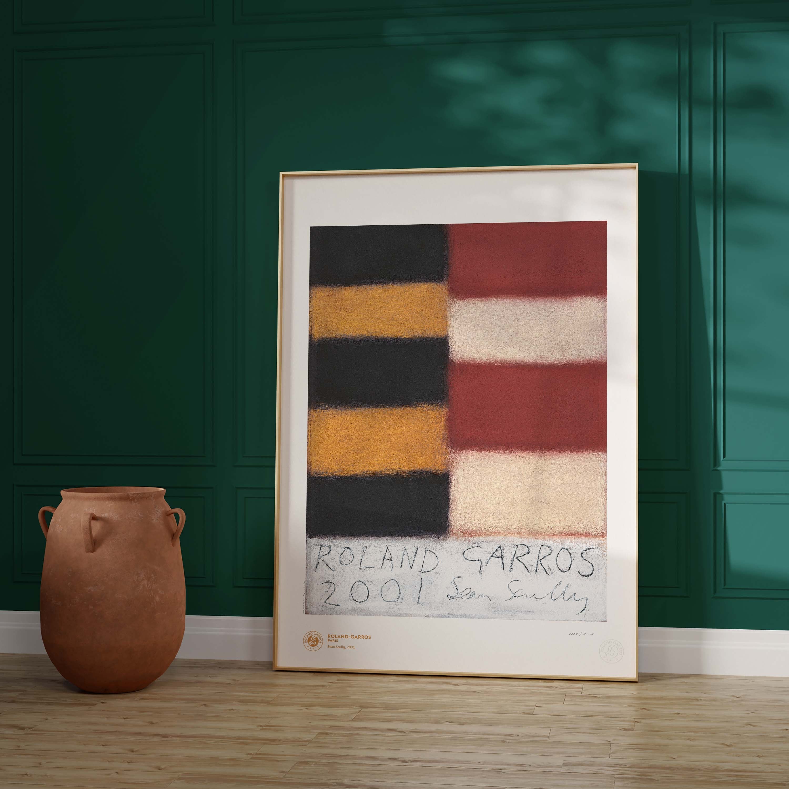 ÉDITION LIMITÉE PREMIUM - Affiche Roland-Garros 2001 par Sean SCULLY