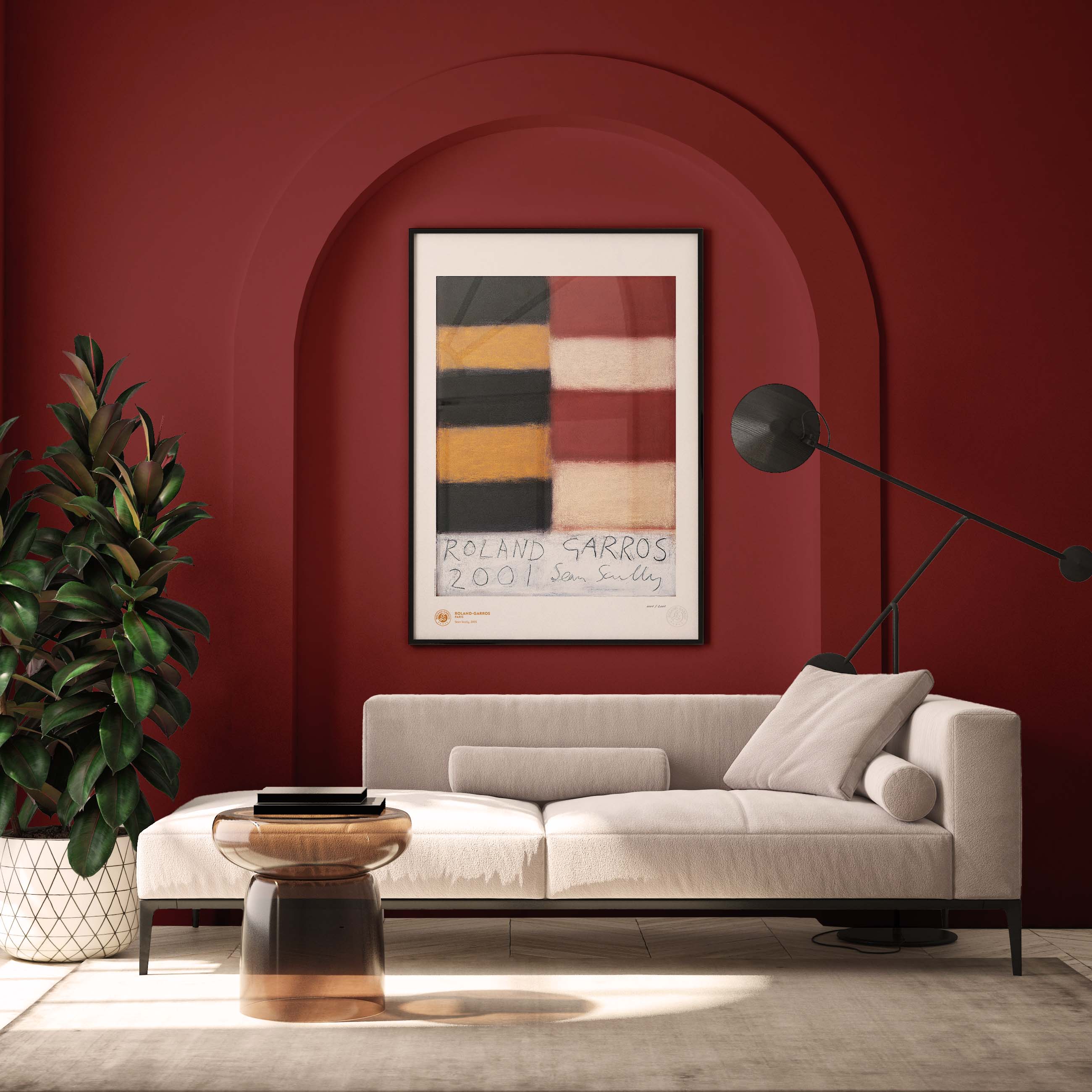 ÉDITION LIMITÉE PREMIUM - Affiche Roland-Garros 2001 par Sean SCULLY