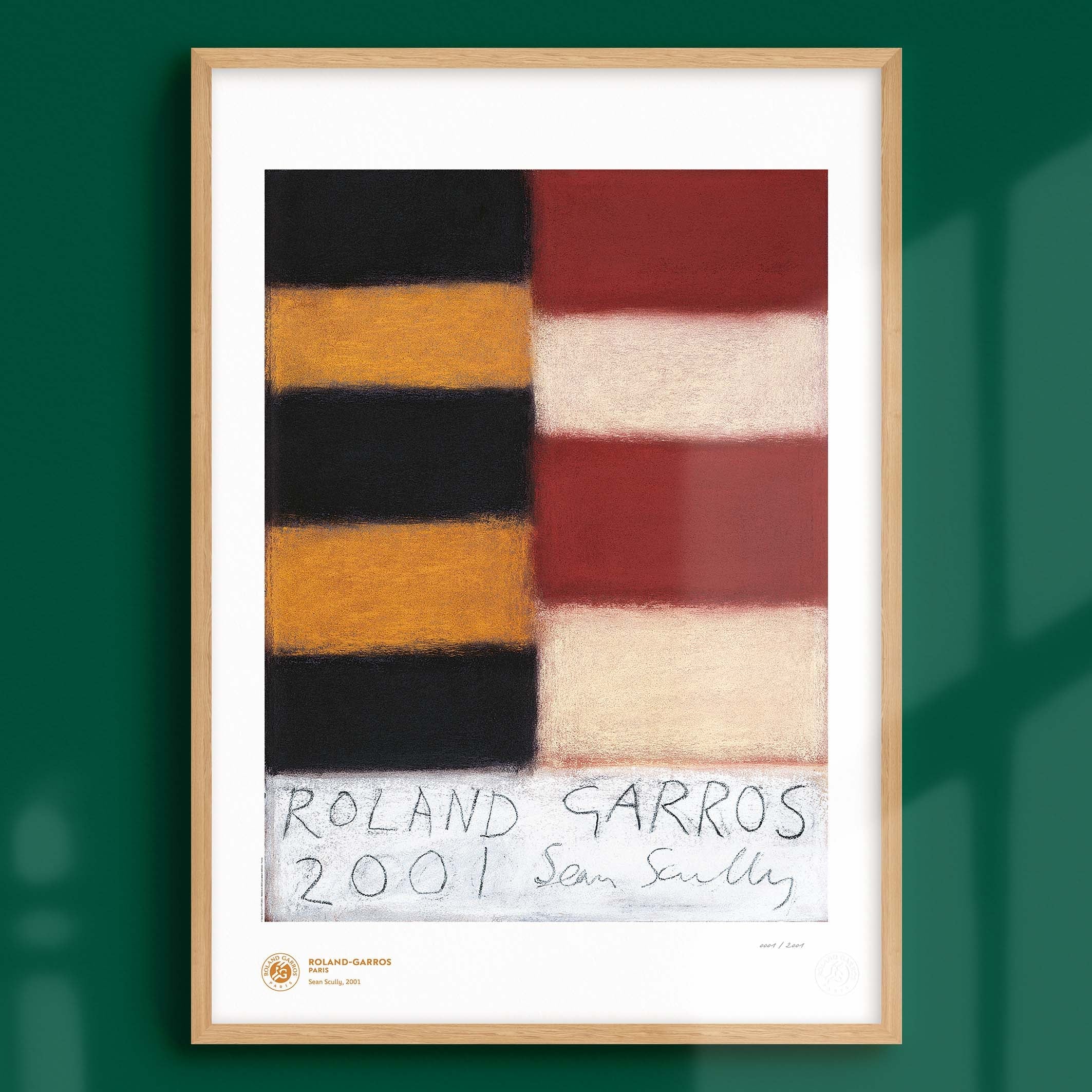 ÉDITION LIMITÉE PREMIUM - Affiche Roland-Garros 2001 par Sean SCULLY