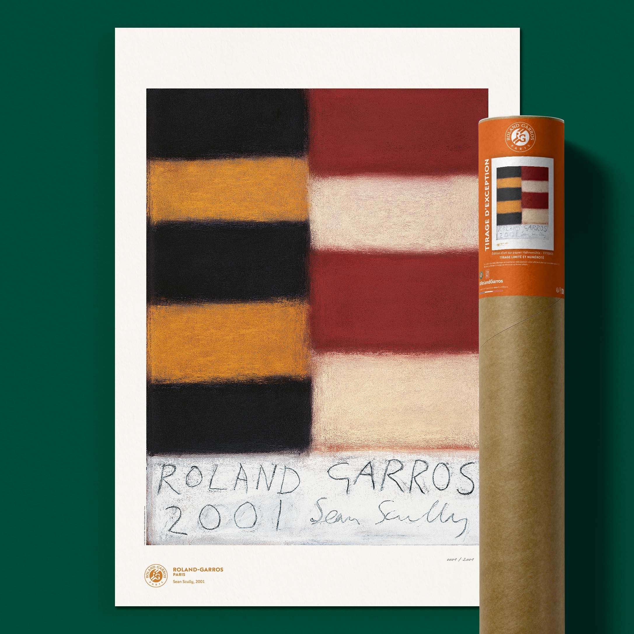 ÉDITION LIMITÉE PREMIUM - Affiche Roland-Garros 2001 par Sean SCULLY