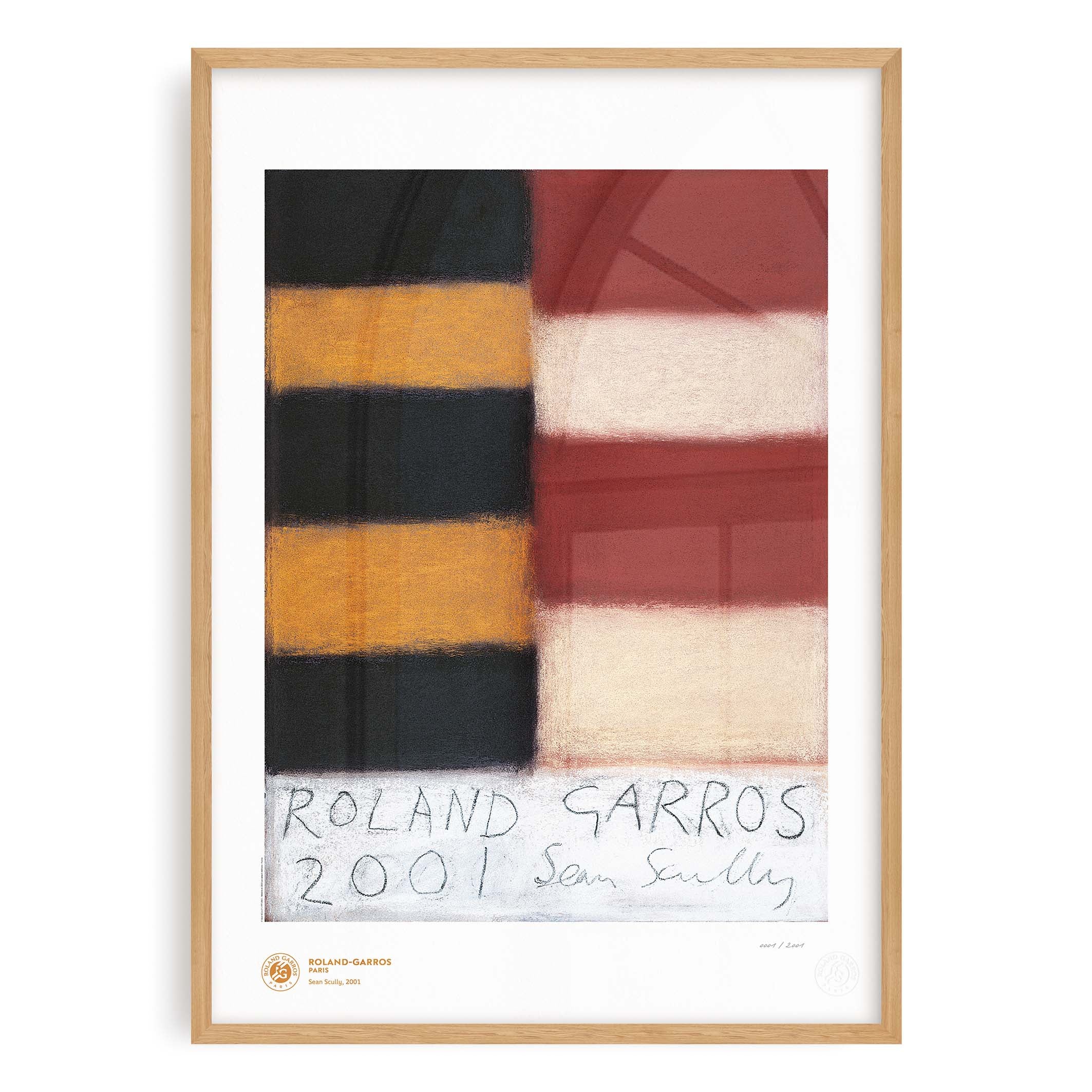 ÉDITION LIMITÉE PREMIUM - Affiche Roland-Garros 2001 par Sean SCULLY