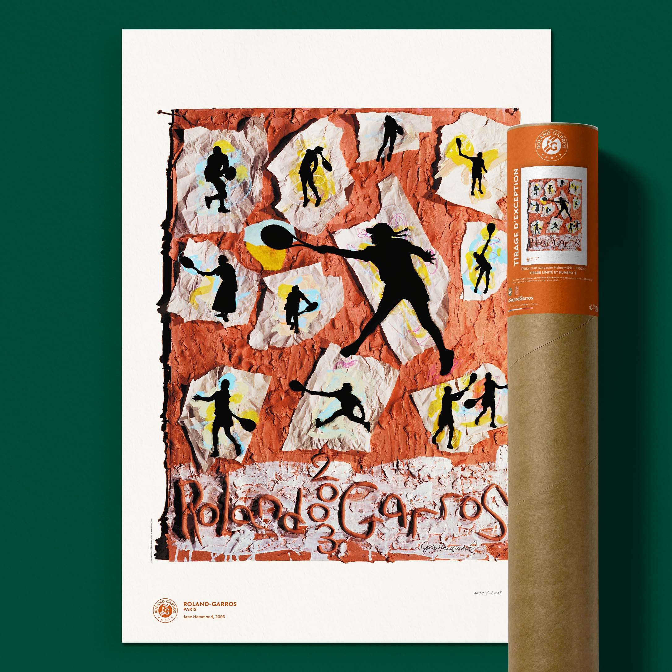 ÉDITION LIMITÉE PREMIUM - Affiche Roland-Garros 2003 par Jane HAMMOND