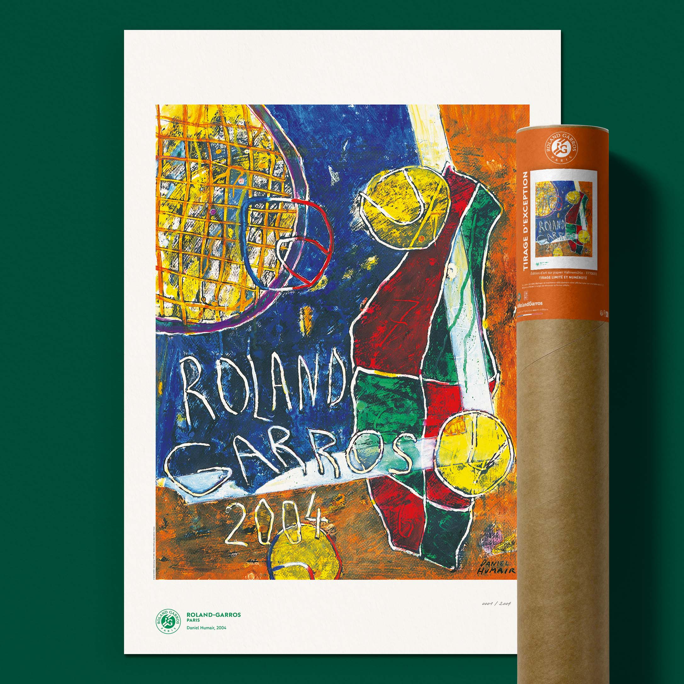 ÉDITION LIMITÉE PREMIUM - Affiche Roland-Garros 2004 par Daniel HUMAIR