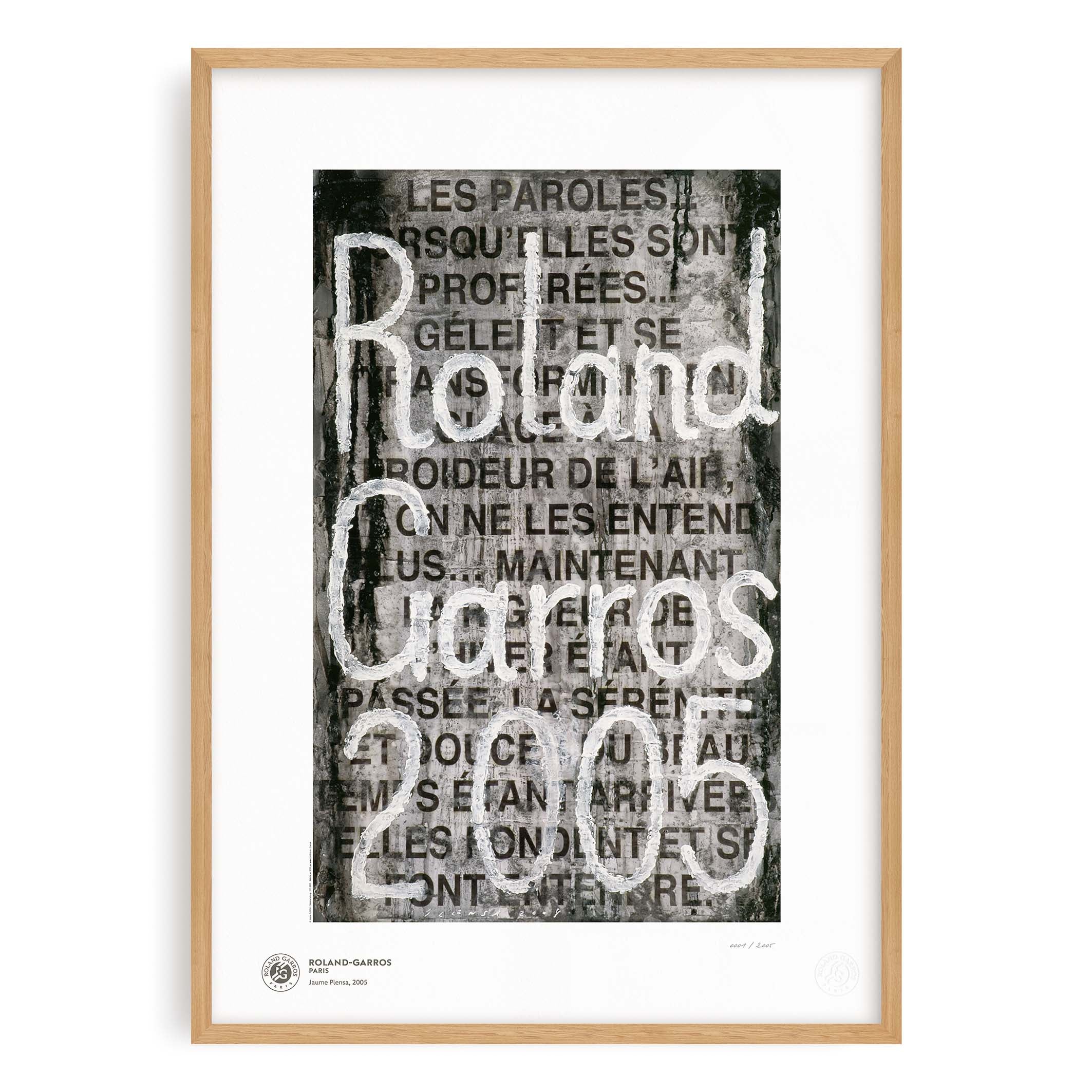 ÉDITION LIMITÉE PREMIUM - Affiche Roland-Garros 2005 par Jaume PLENSA