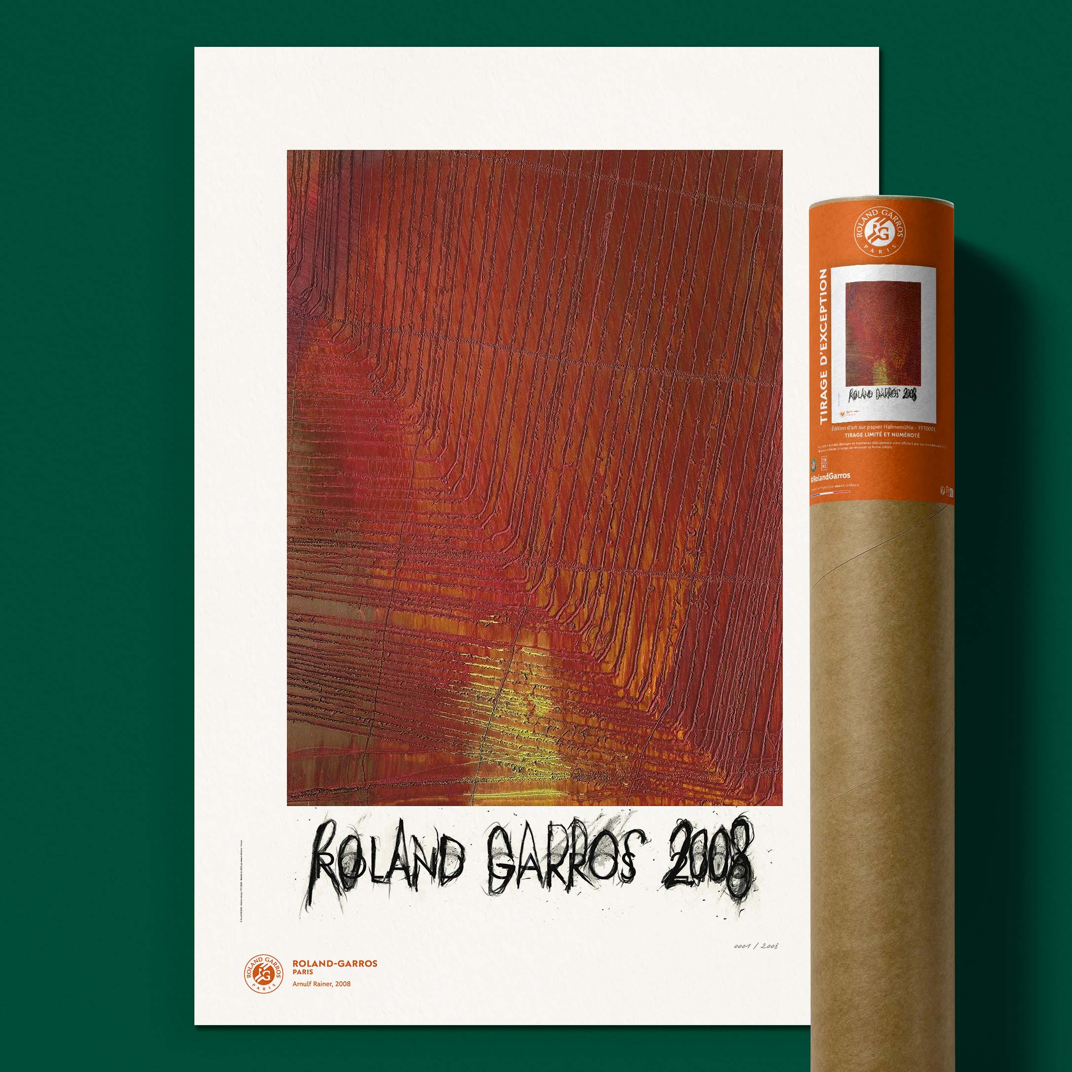 ÉDITION LIMITÉE PREMIUM - Affiche Roland-Garros 2008 par Arnulf RAINER