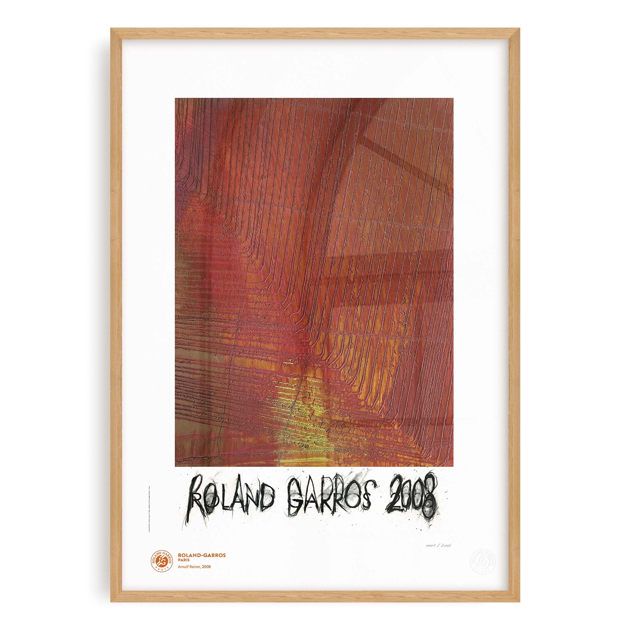 ÉDITION LIMITÉE PREMIUM - Affiche Roland-Garros 2008 par Arnulf RAINER