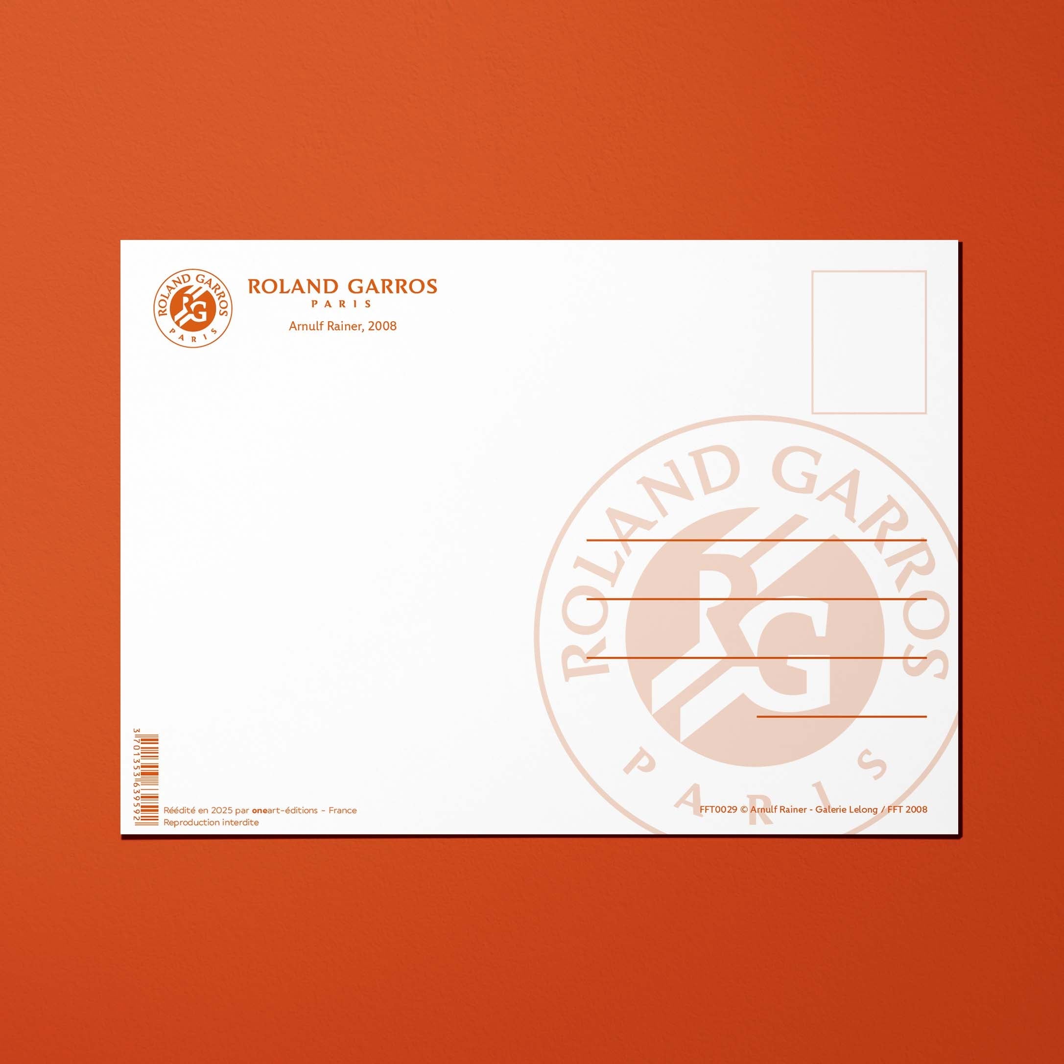 Carte postale Roland-Garros 2008 par Arnulf RAINER