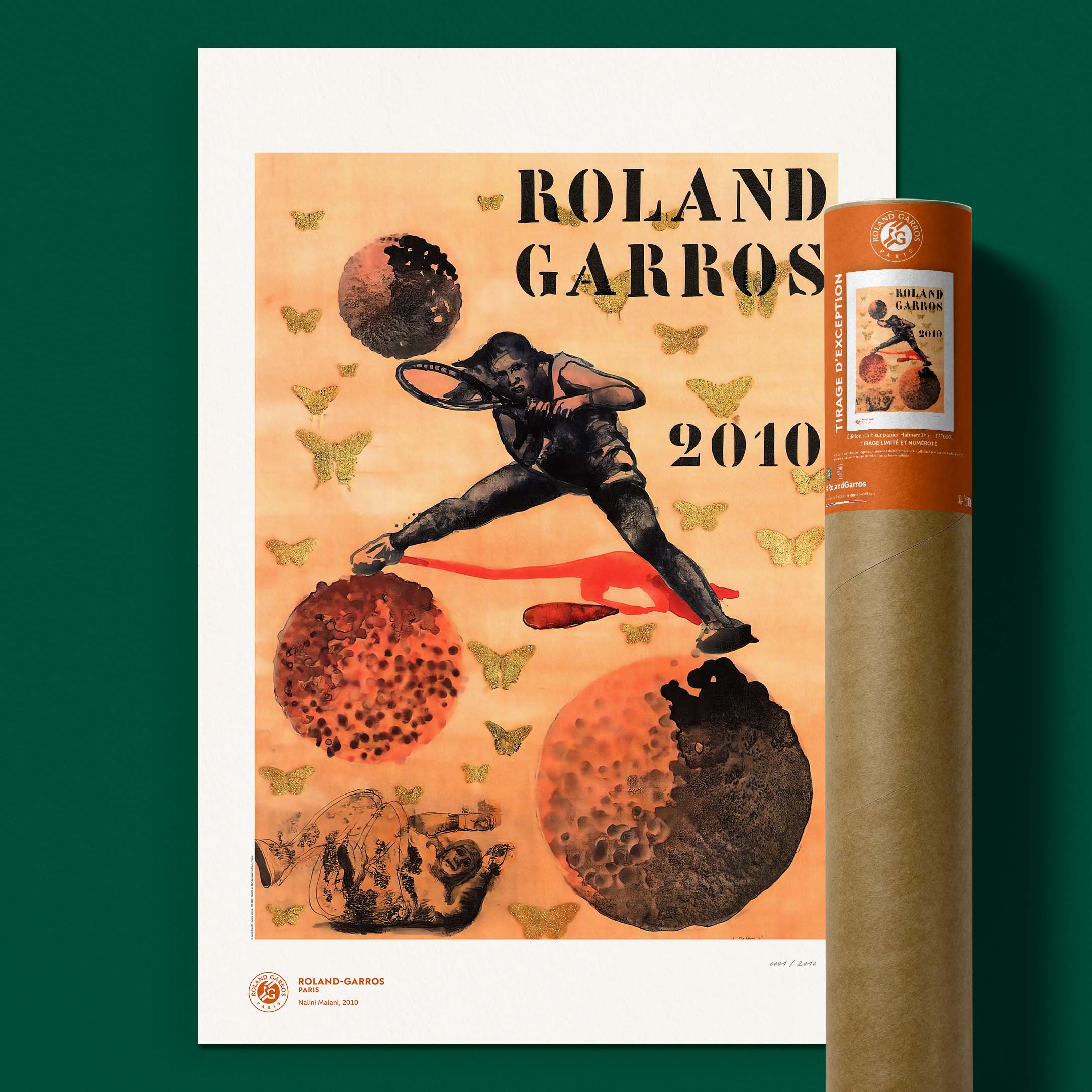ÉDITION LIMITÉE PREMIUM - Affiche Roland-Garros 2010 par Nalini MALANI