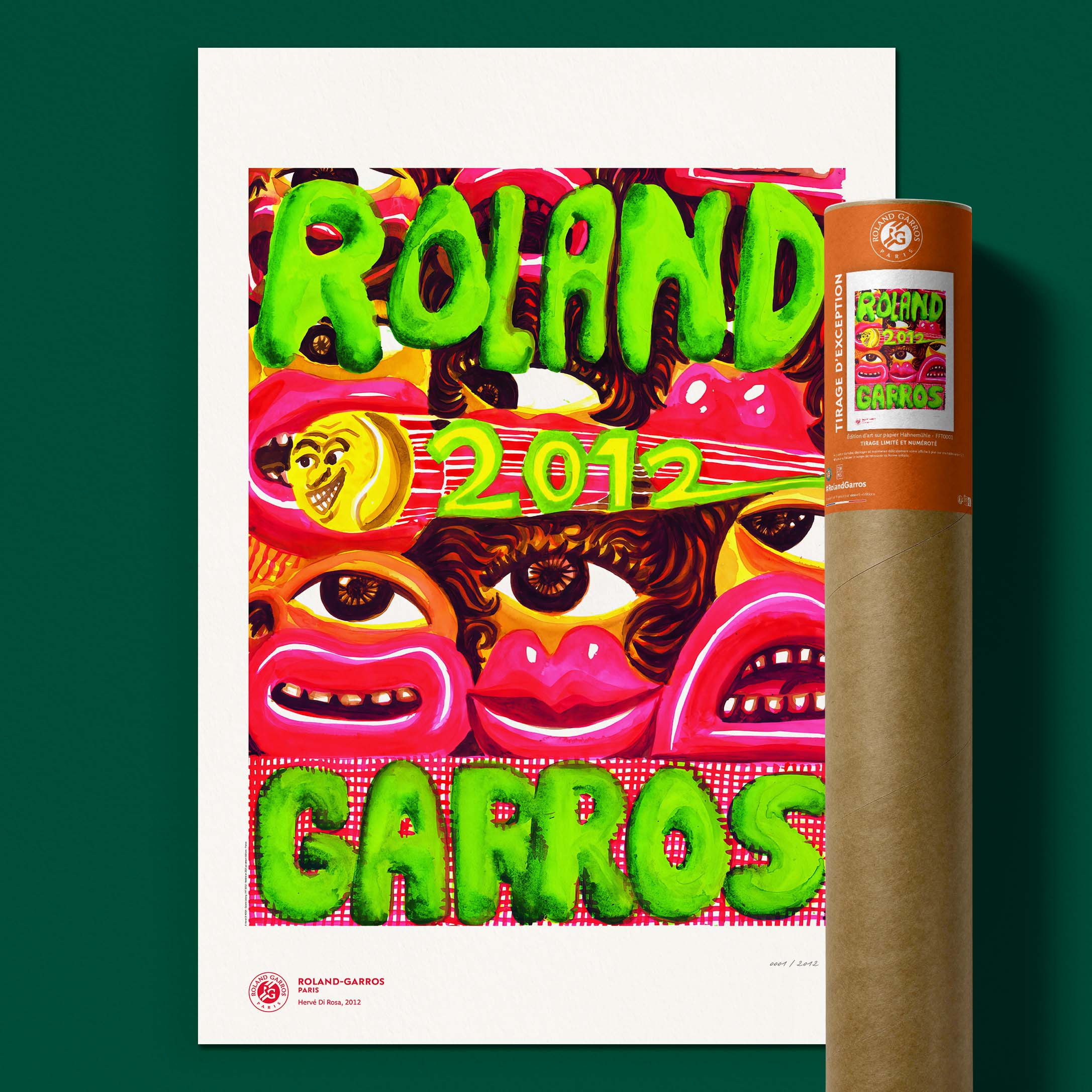 ÉDITION LIMITÉE PREMIUM - Affiche Roland-Garros 2012 par Hervé DI ROSA