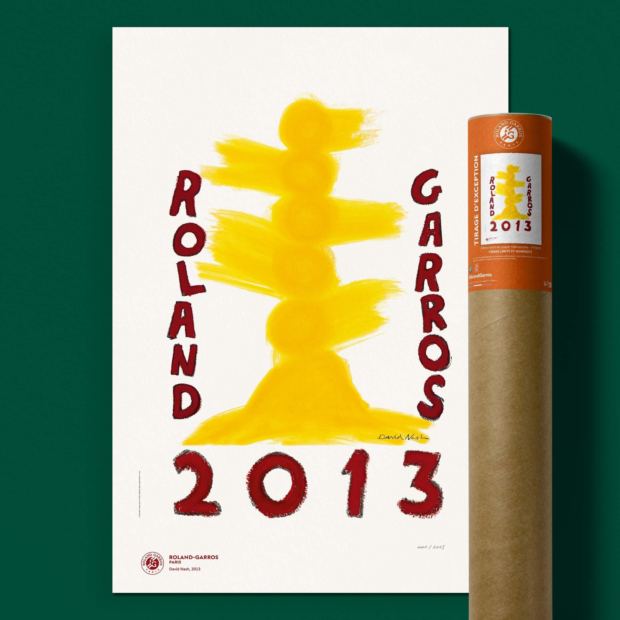 ÉDITION LIMITÉE PREMIUM - Affiche Roland-Garros 2013 par David NASH