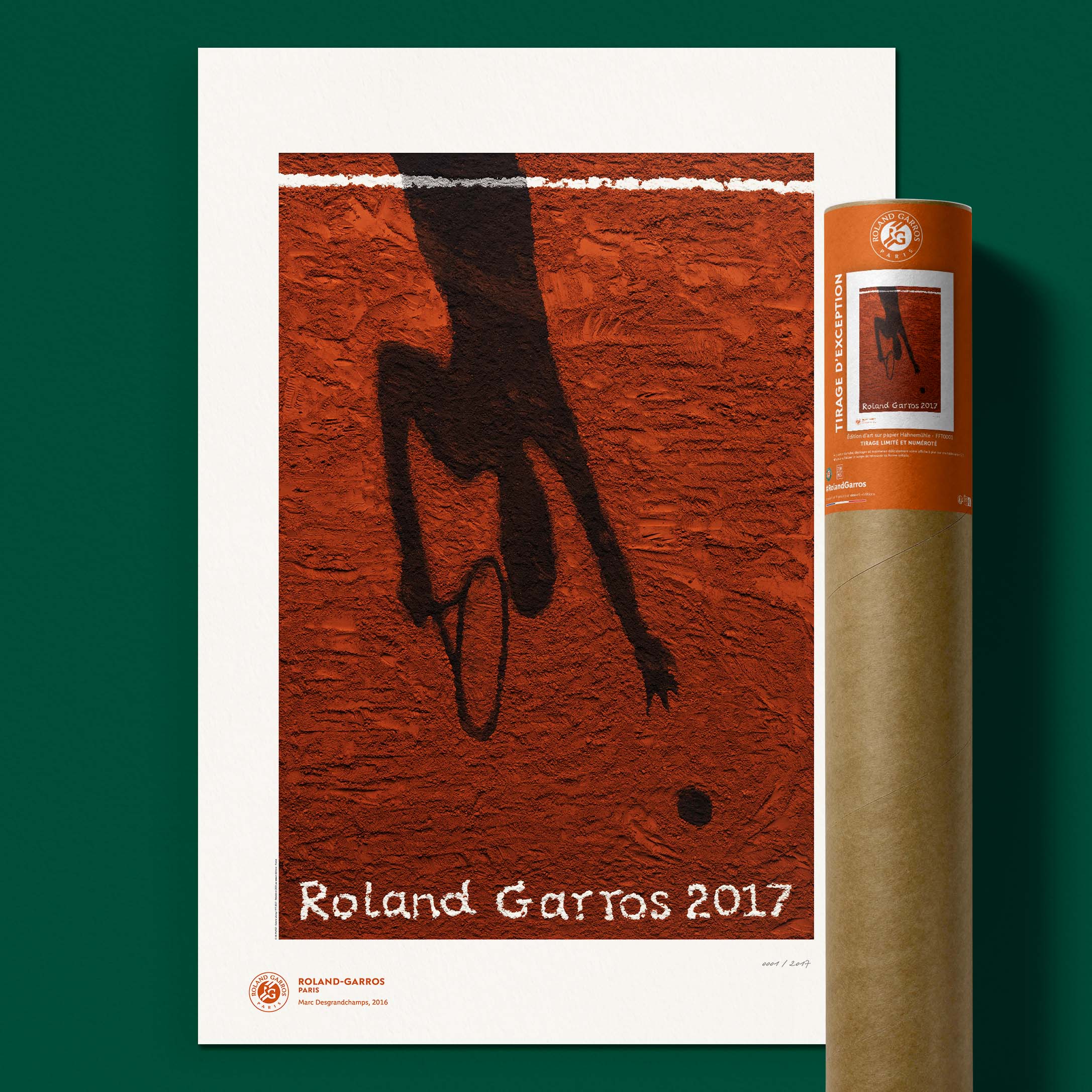 ÉDITION LIMITÉE PREMIUM - Affiche Roland-Garros 2017 par Vik MUNIZ