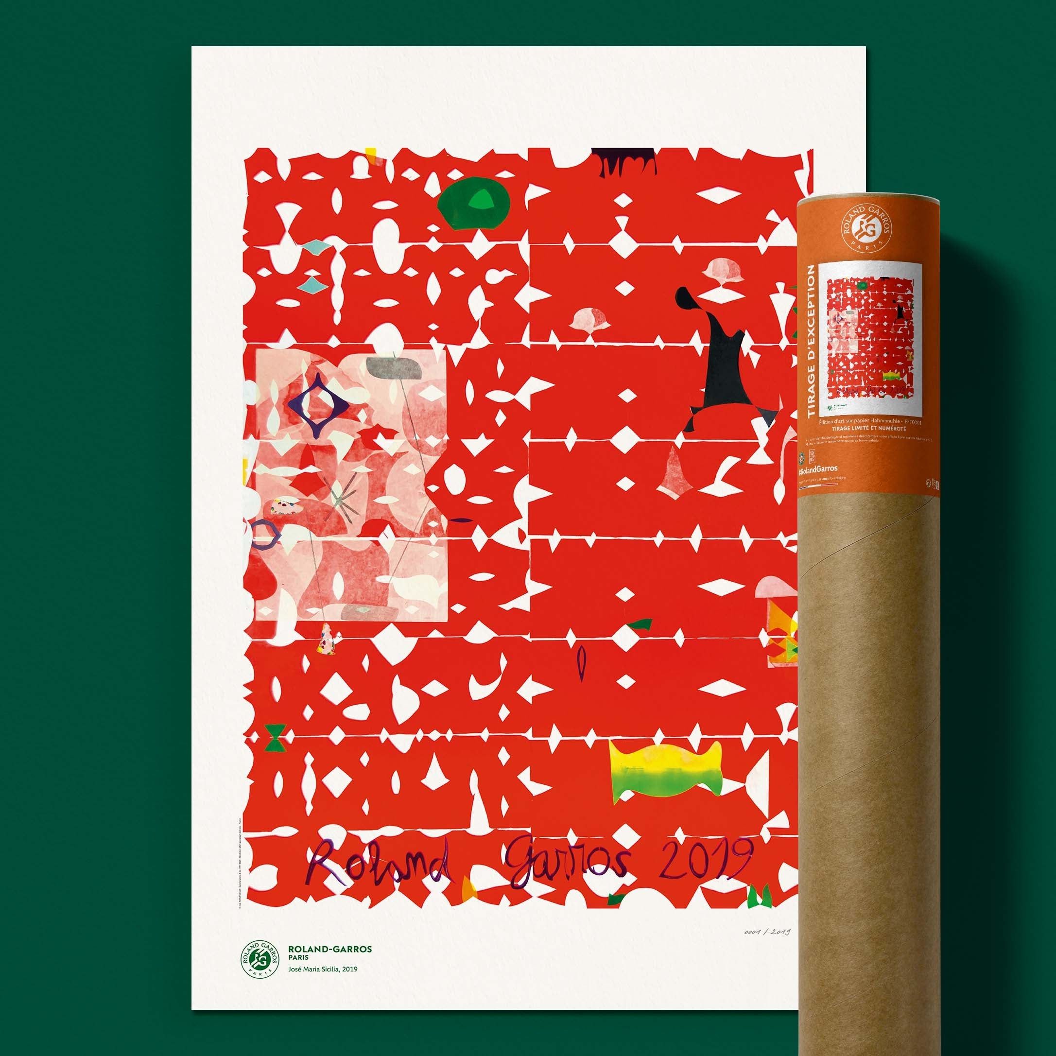 ÉDITION LIMITÉE PREMIUM - Affiche Roland-Garros 2019 par José MARIA SICILIA