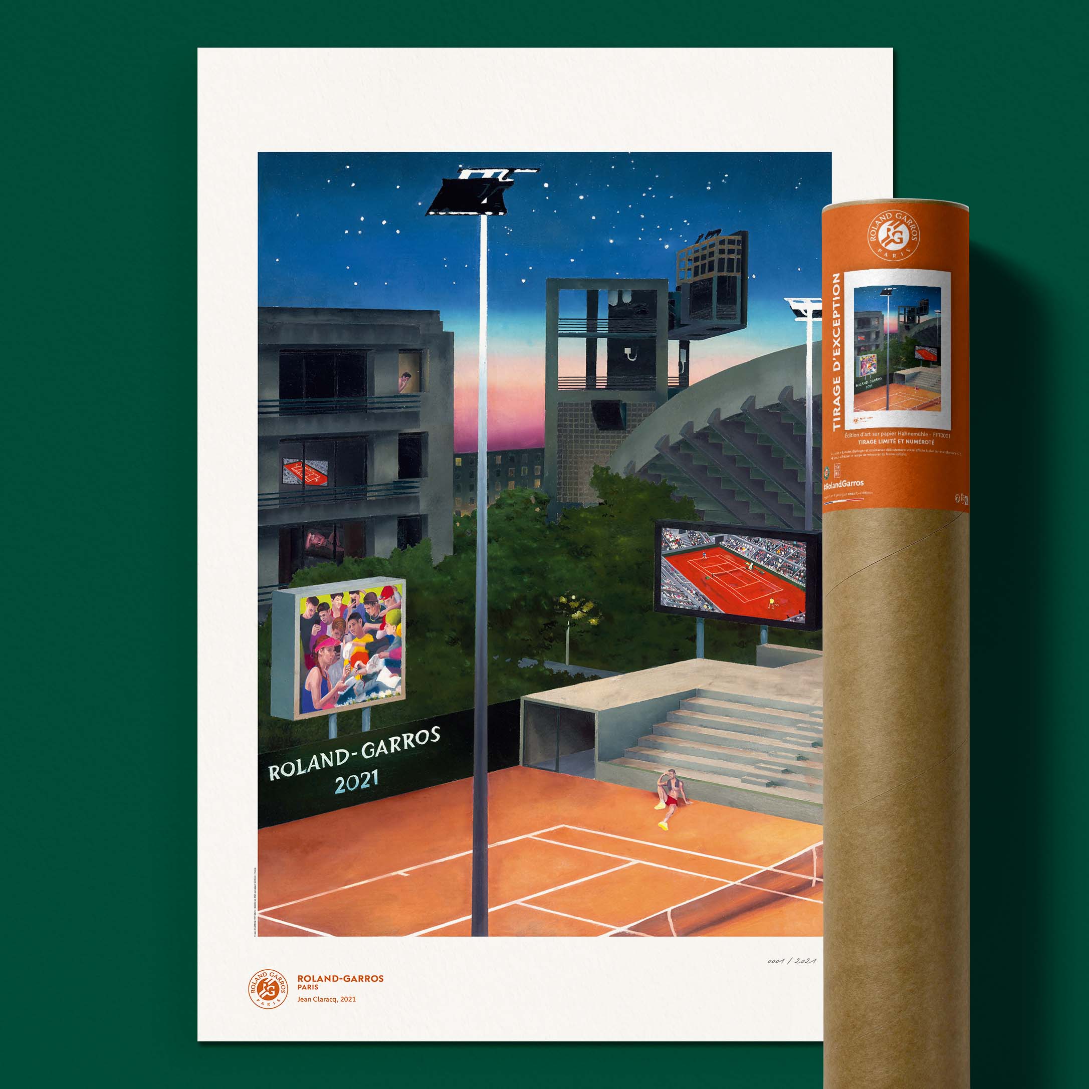 ÉDITION LIMITÉE PREMIUM - Affiche Roland-Garros 2021 par Jean CLARACQ