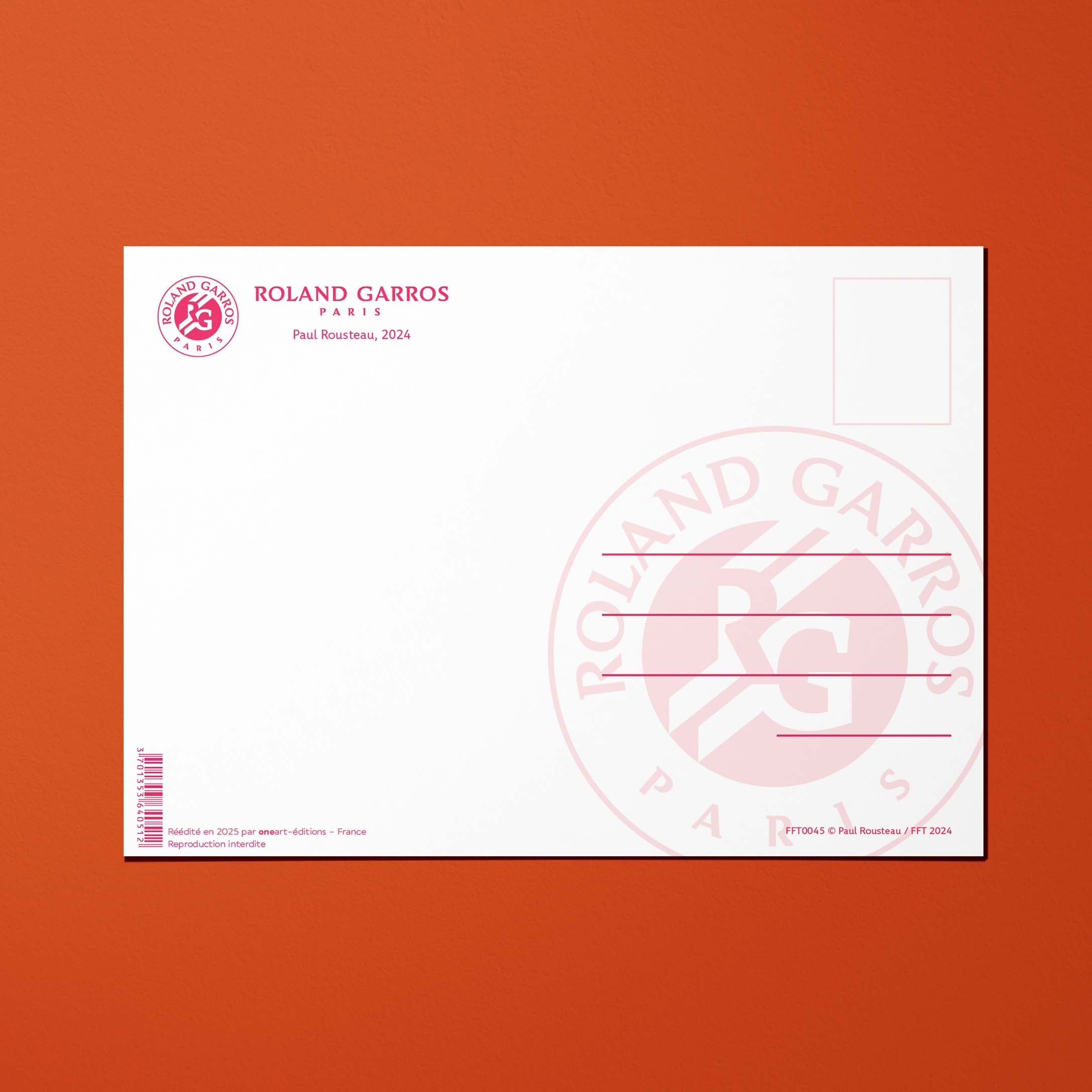 Carte postale Roland-Garros 2024 par Paul ROUSTEAU