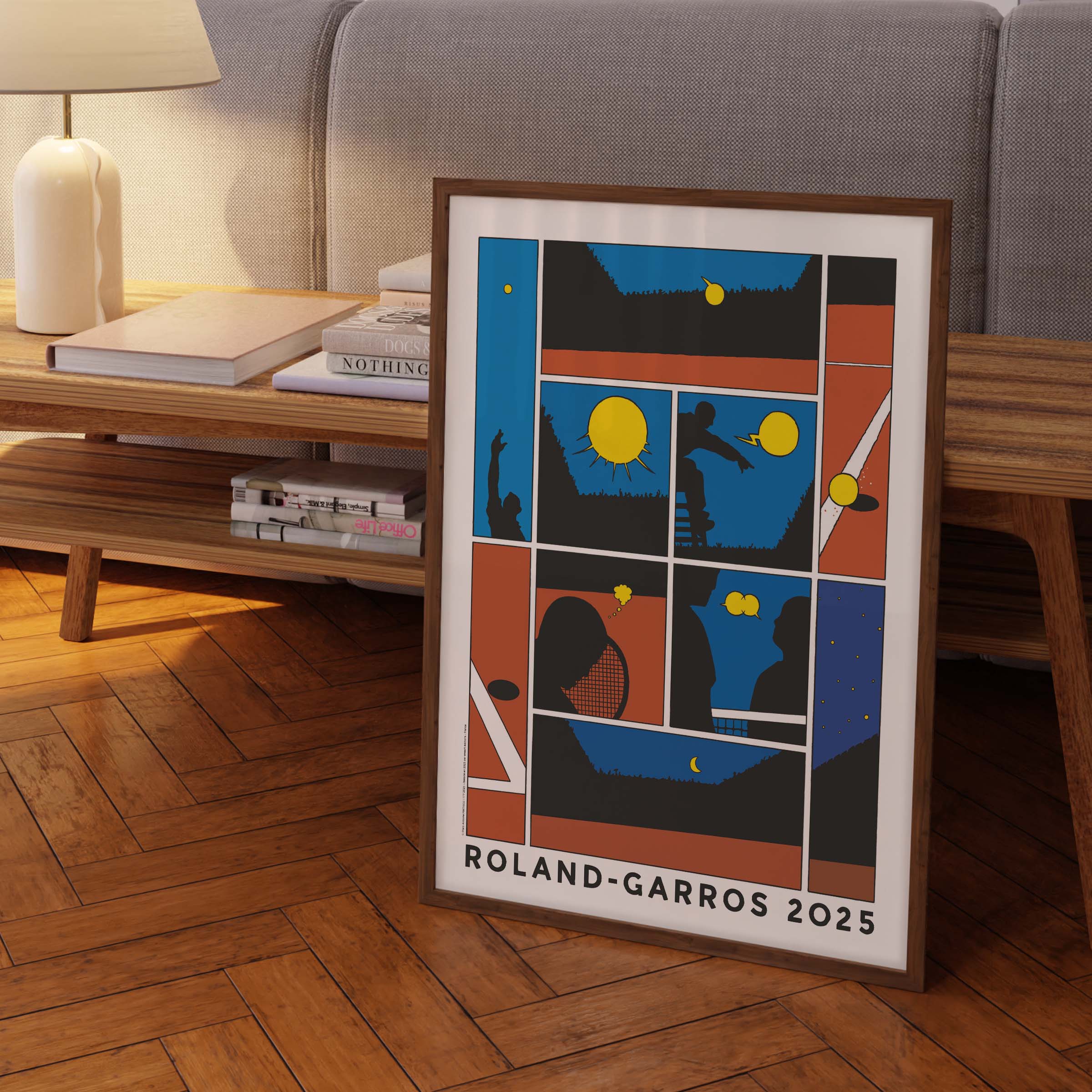 Affiche "Les Imparfaits" Roland-Garros 2025 par Marc-Antoine MATHIEU