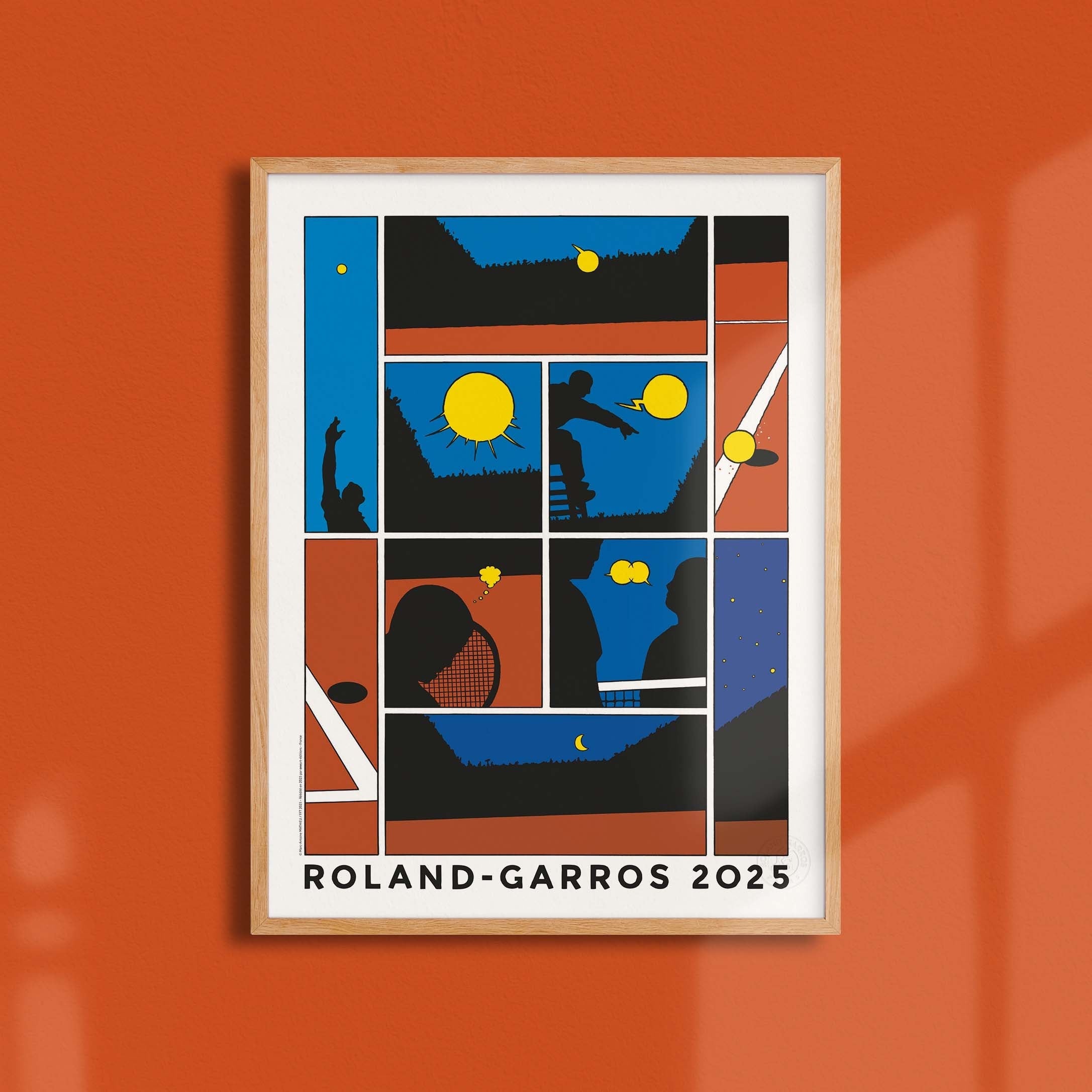 Affiche "Les Imparfaits" Roland-Garros 2025 par Marc-Antoine MATHIEU