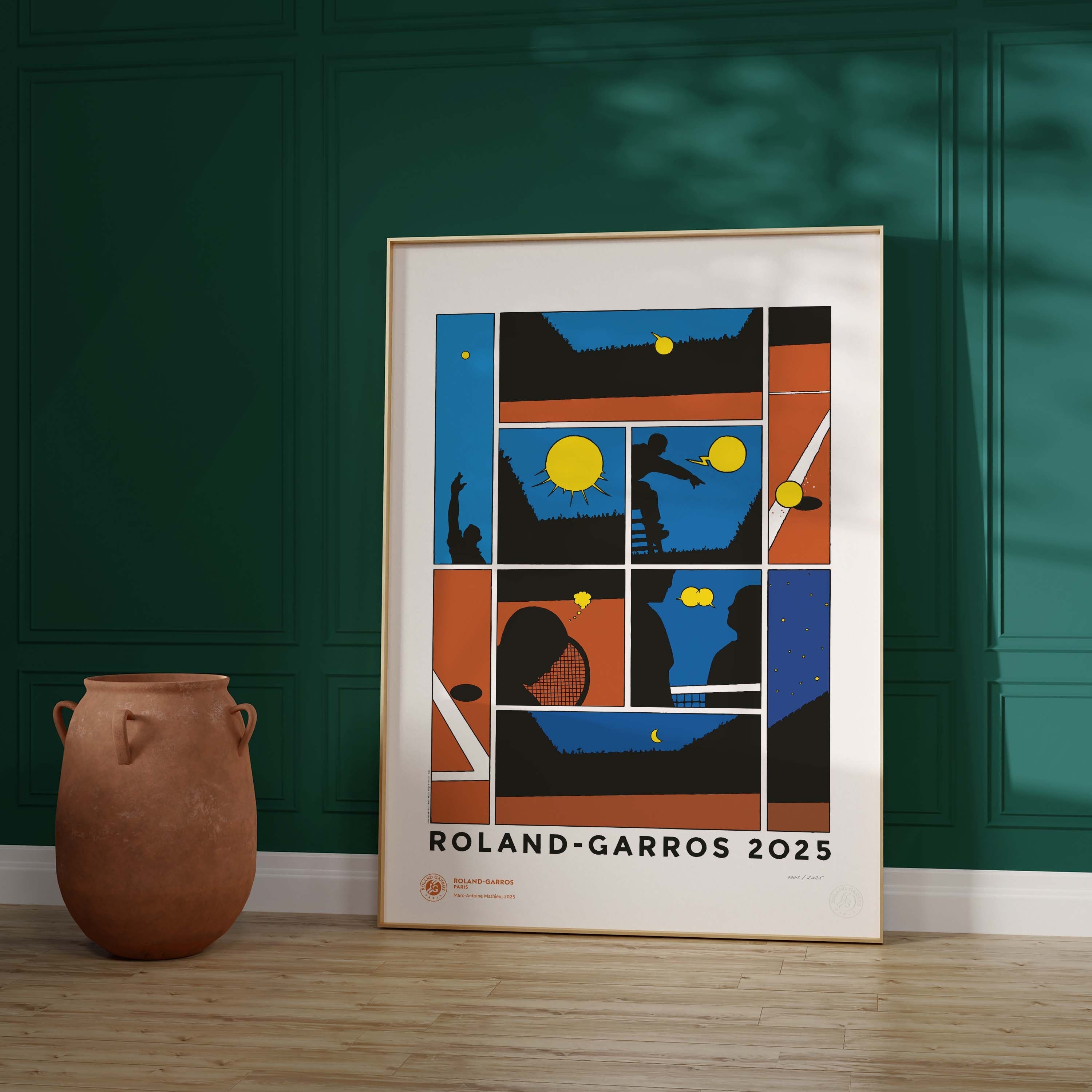 ÉDITION LIMITÉE PREMIUM - Affiche Roland-Garros 2025 par Marc-Antoine MATHIEU