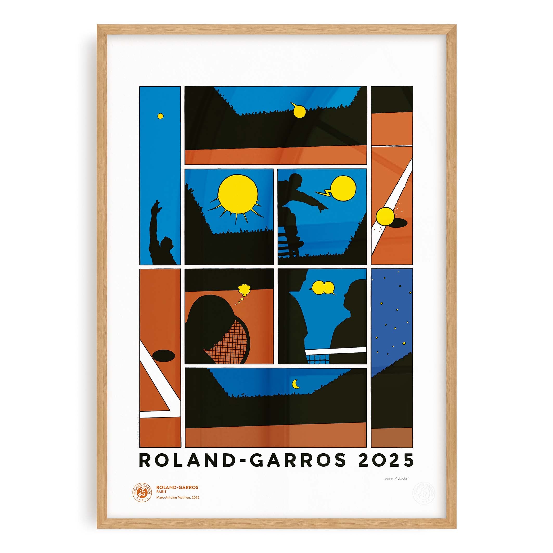 ÉDITION LIMITÉE PREMIUM - Affiche Roland-Garros 2025 par Marc-Antoine MATHIEU