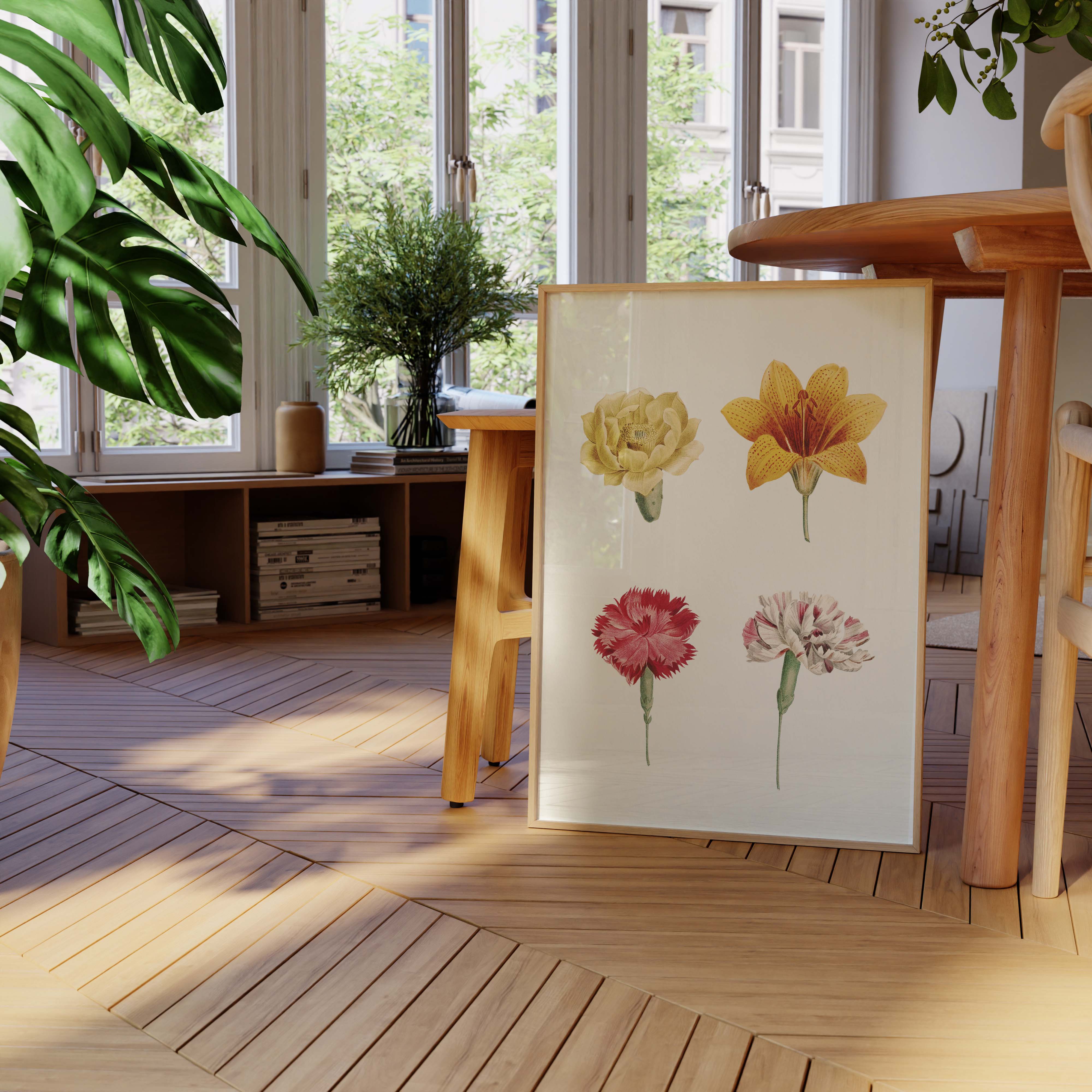 Planche botanique - Composition de fleurs-oneart.fr