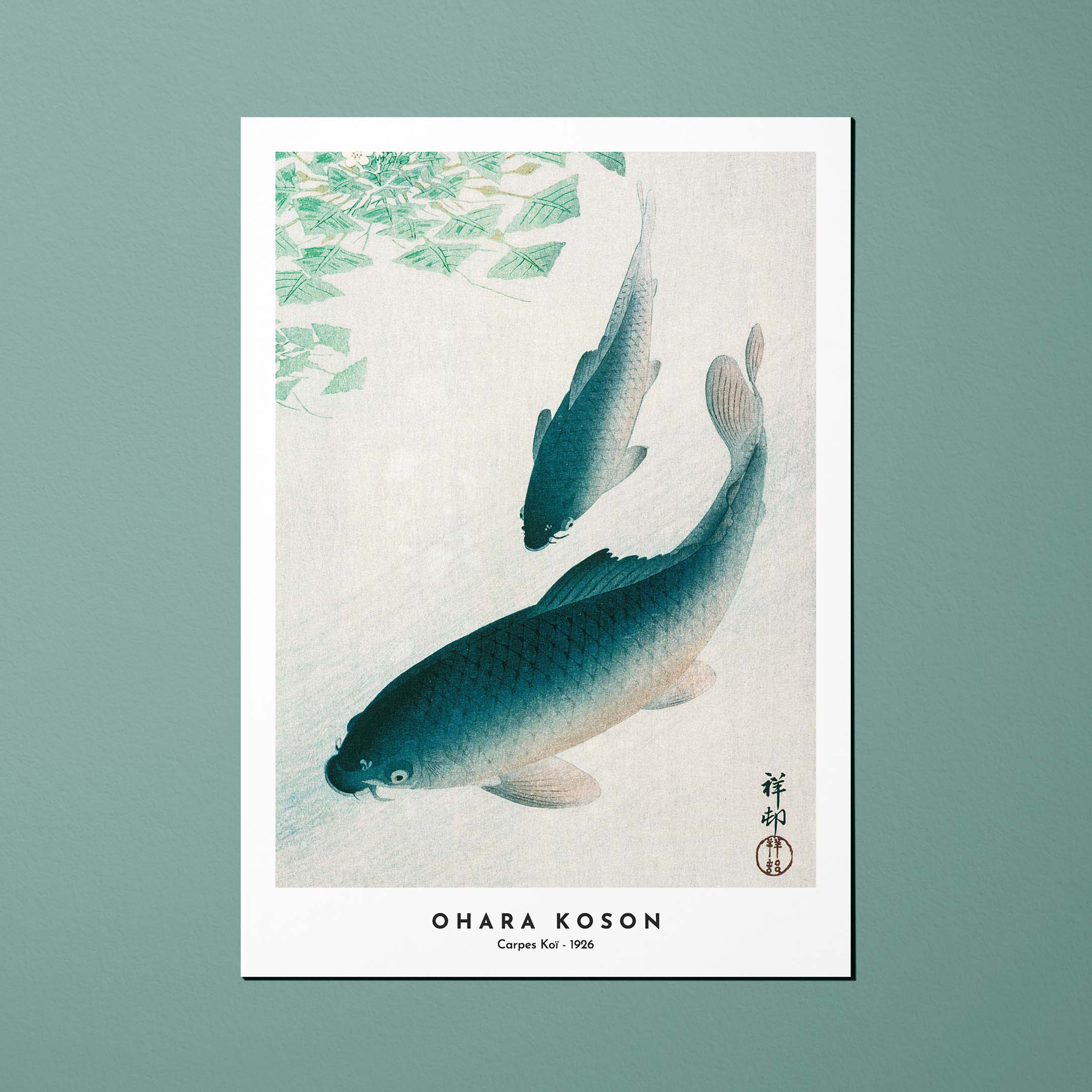 Cartolina Stampe giapponesi Carpe Koi