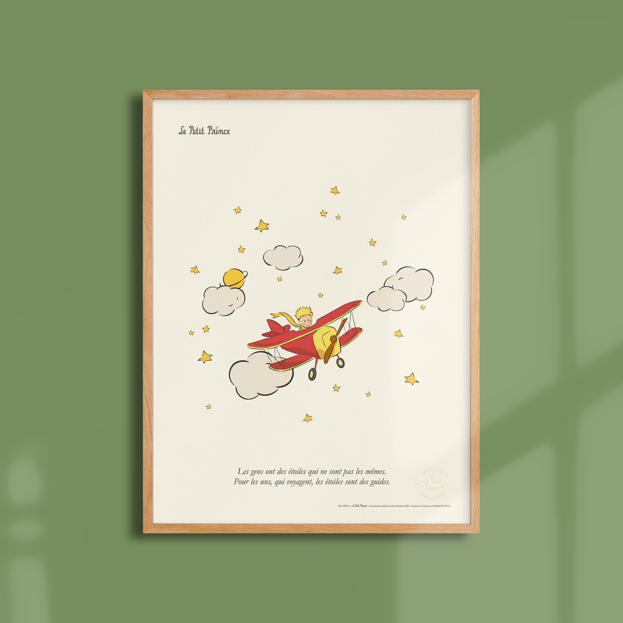 Affiche Le Petit Prince Avion, étoiles