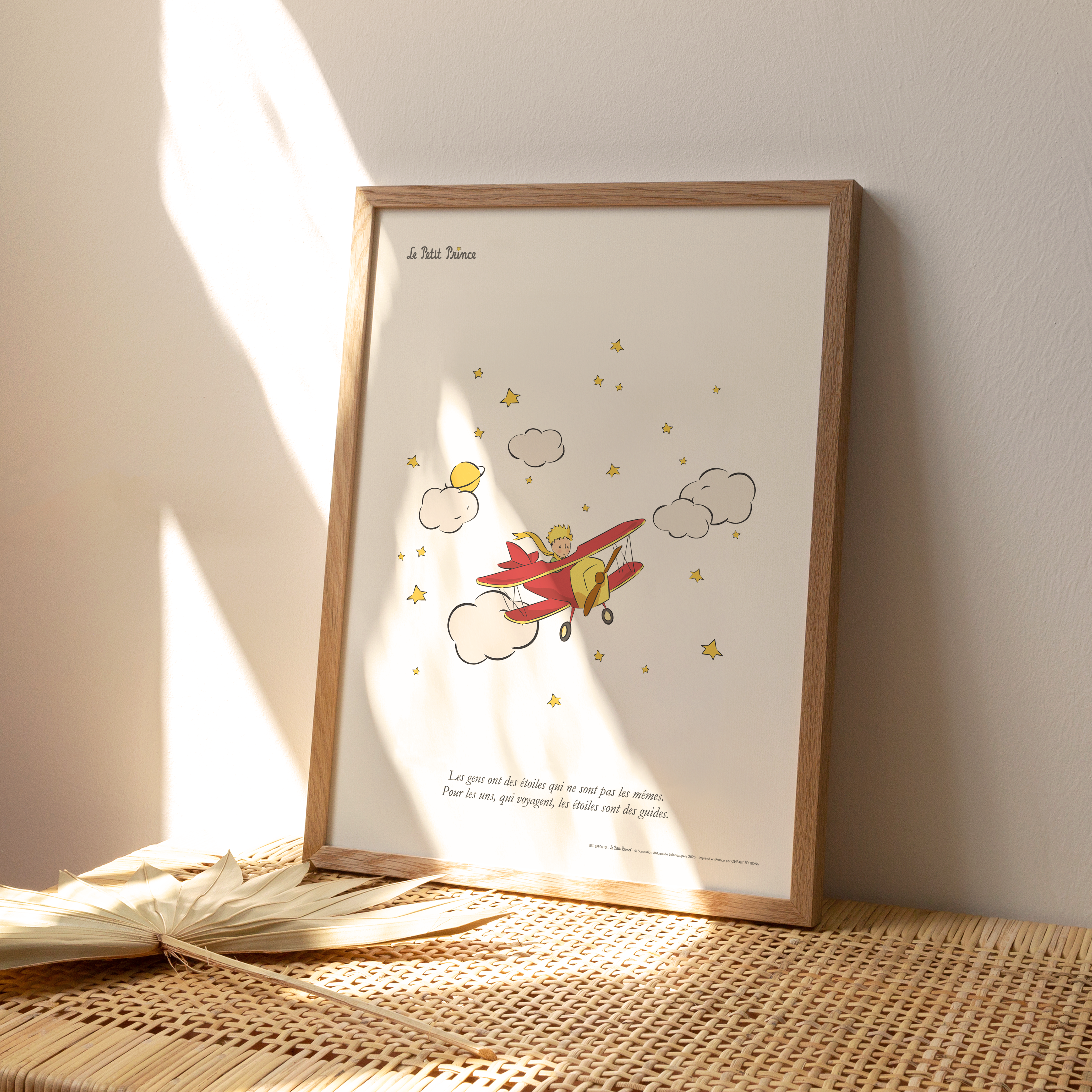 Affiche Le Petit Prince Avion, étoiles