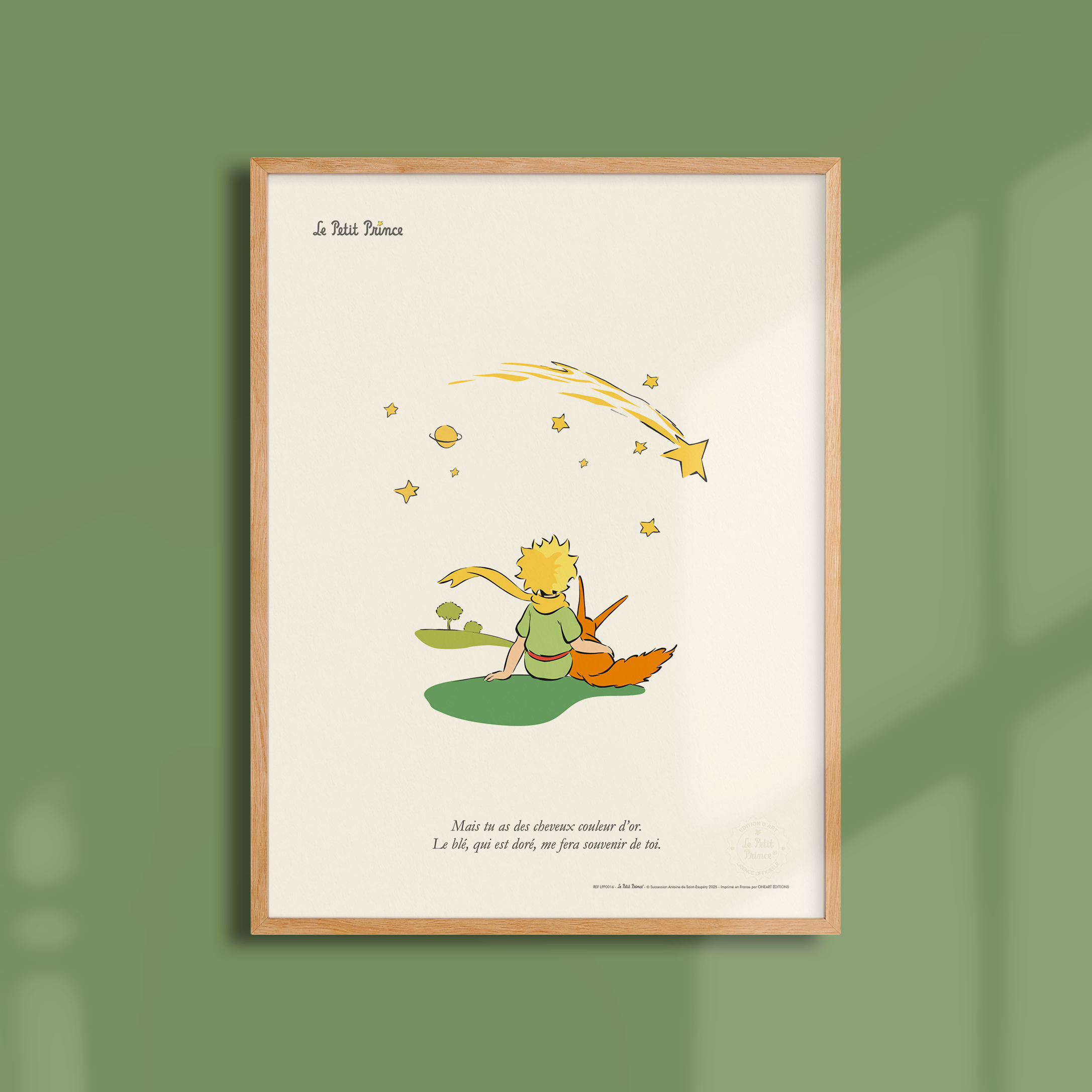 Affiche Le Petit Prince Renard et cheveux d'or