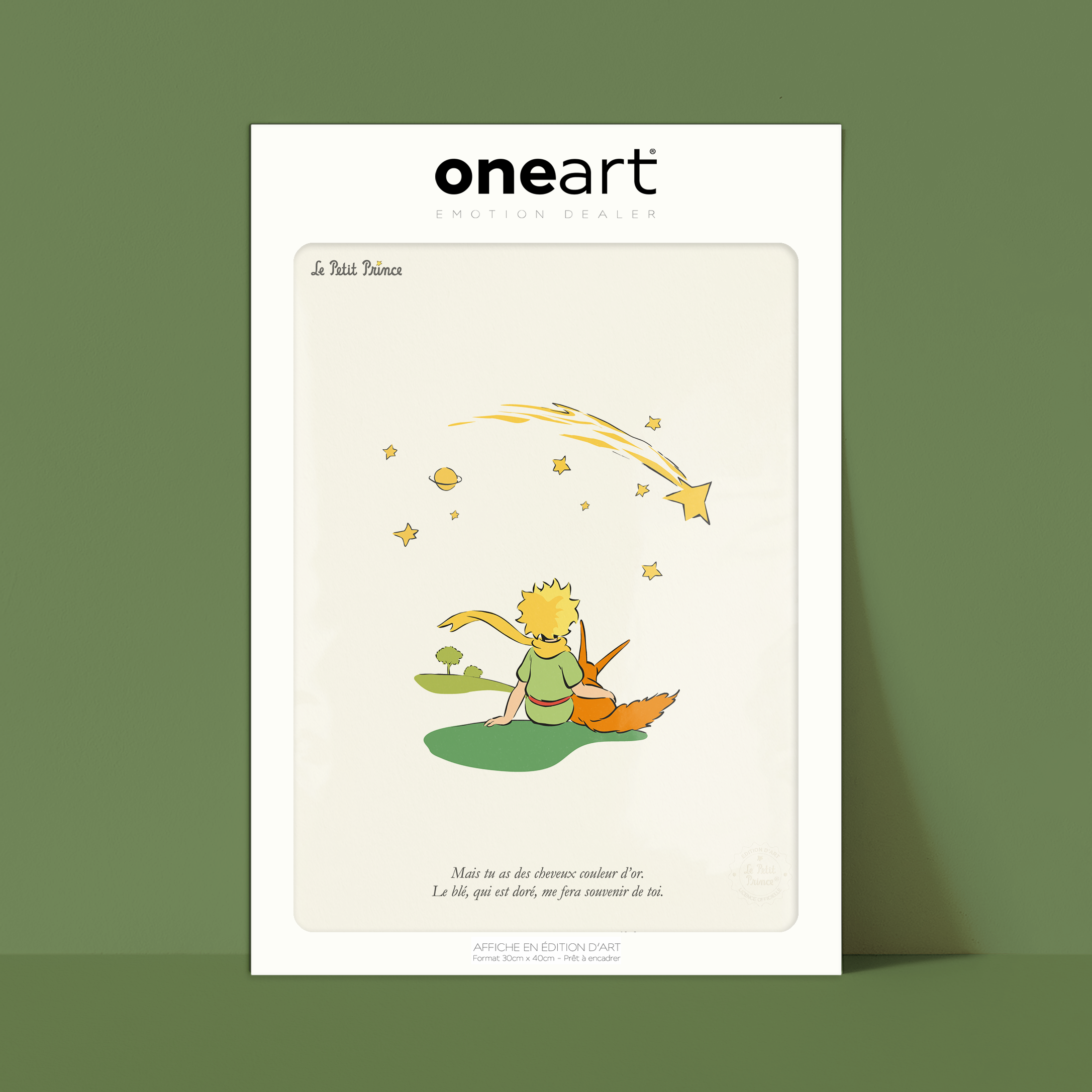 Affiche Le Petit Prince Renard et cheveux d'or