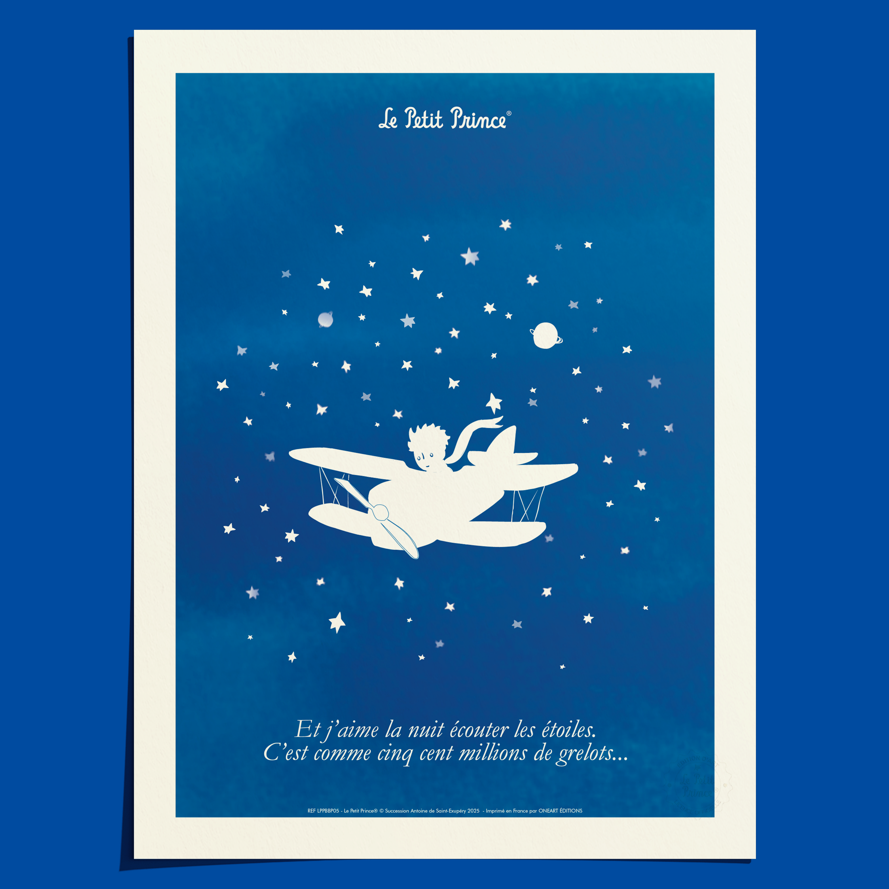 Affiche Le Petit Prince Collection Bleu Blanc Prince Avion