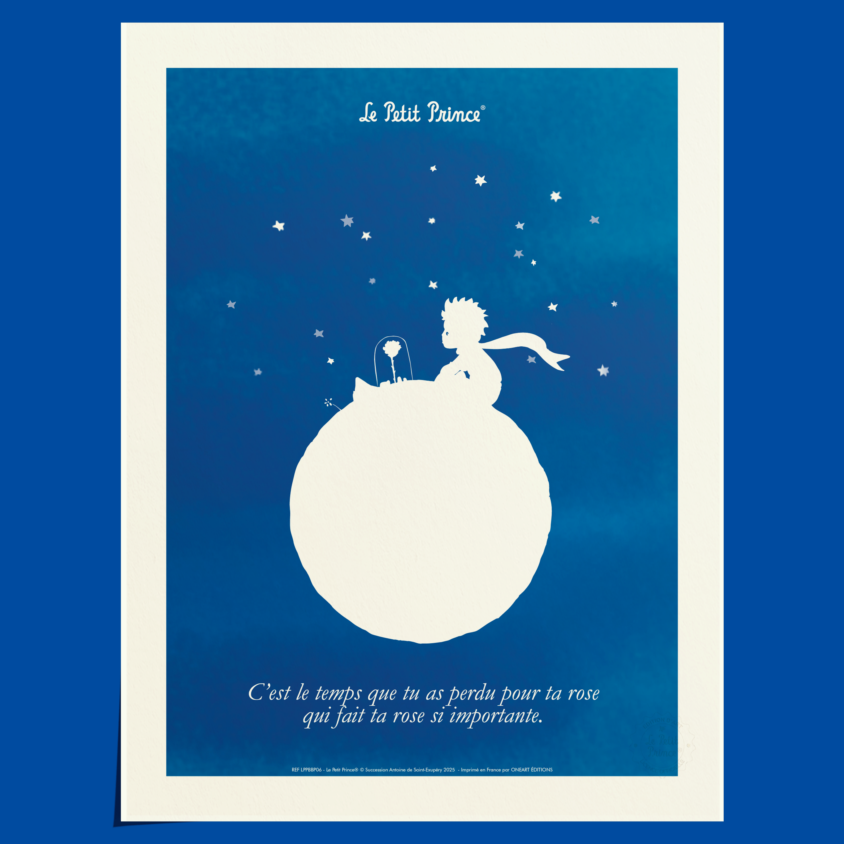 Affiche Le Petit Prince Collection Bleu Blanc Prince Rose