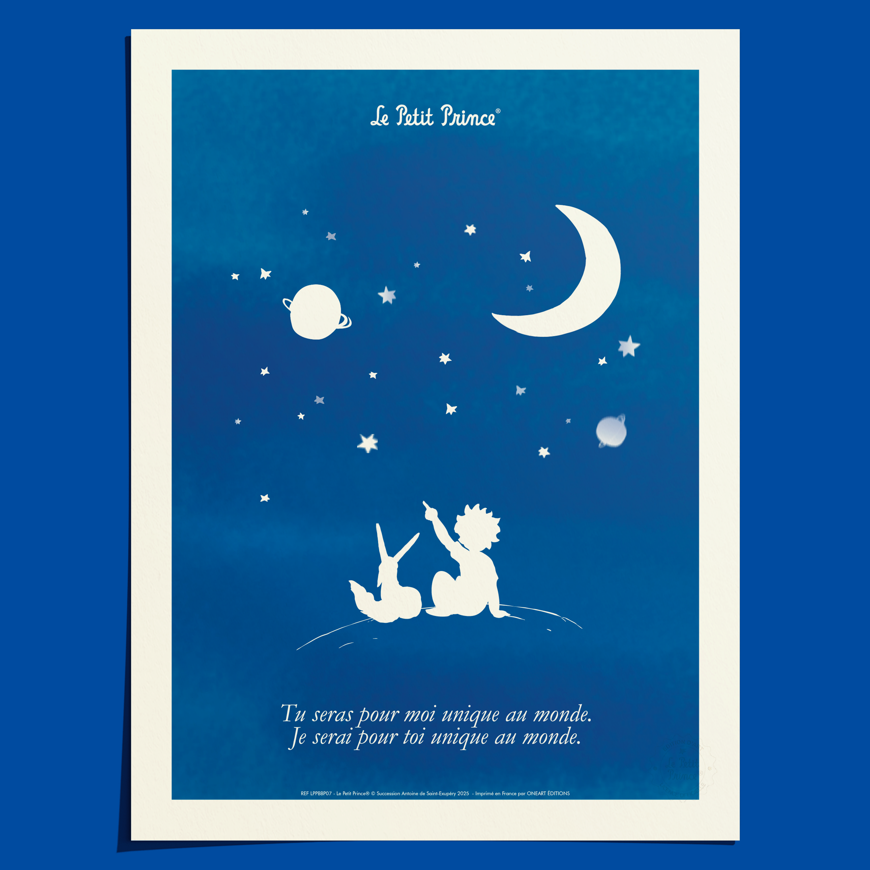 Affiche Le Petit Prince Collection Bleu Blanc Prince Ciel étoilé