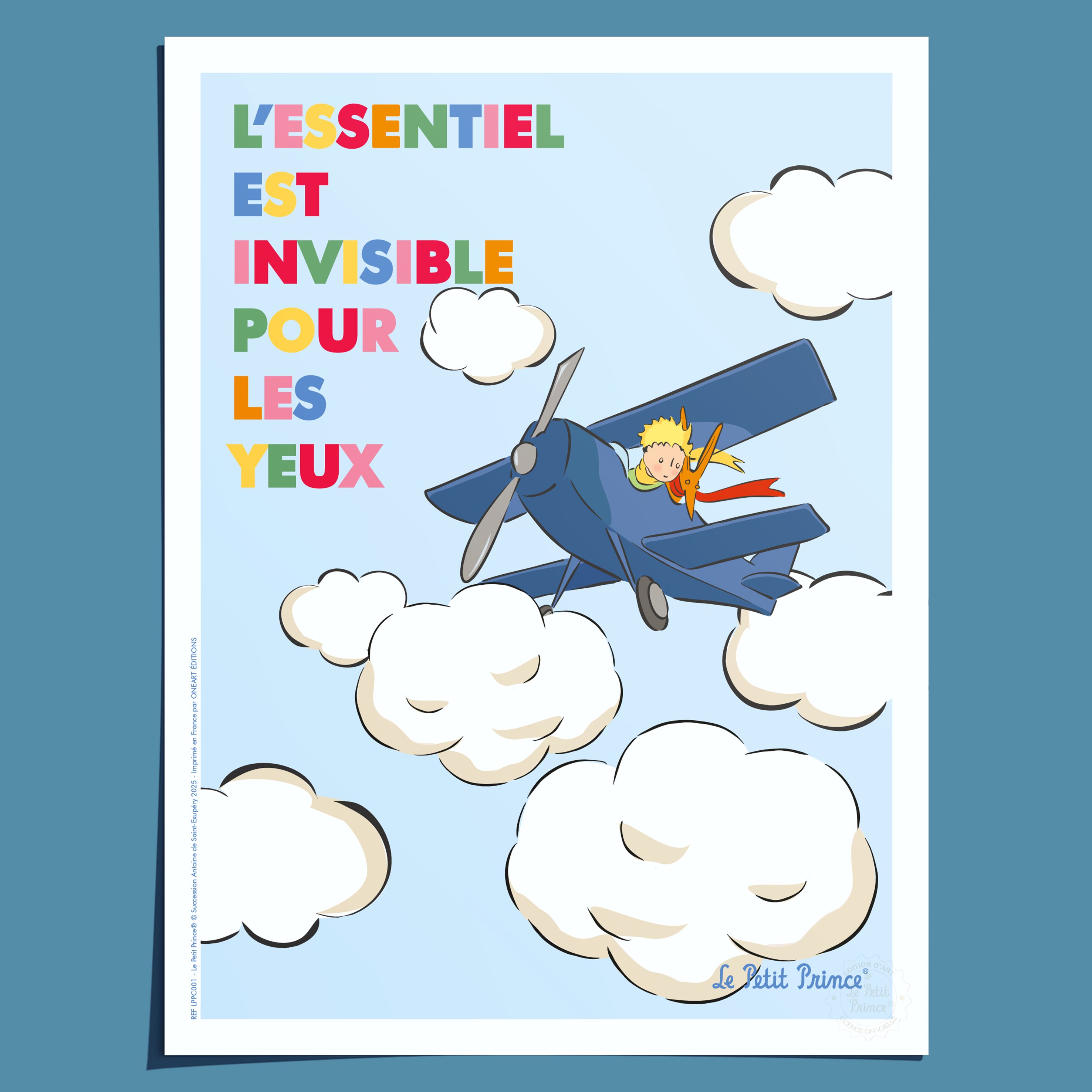 Affiche Le Petit Prince en Couleur, Avion