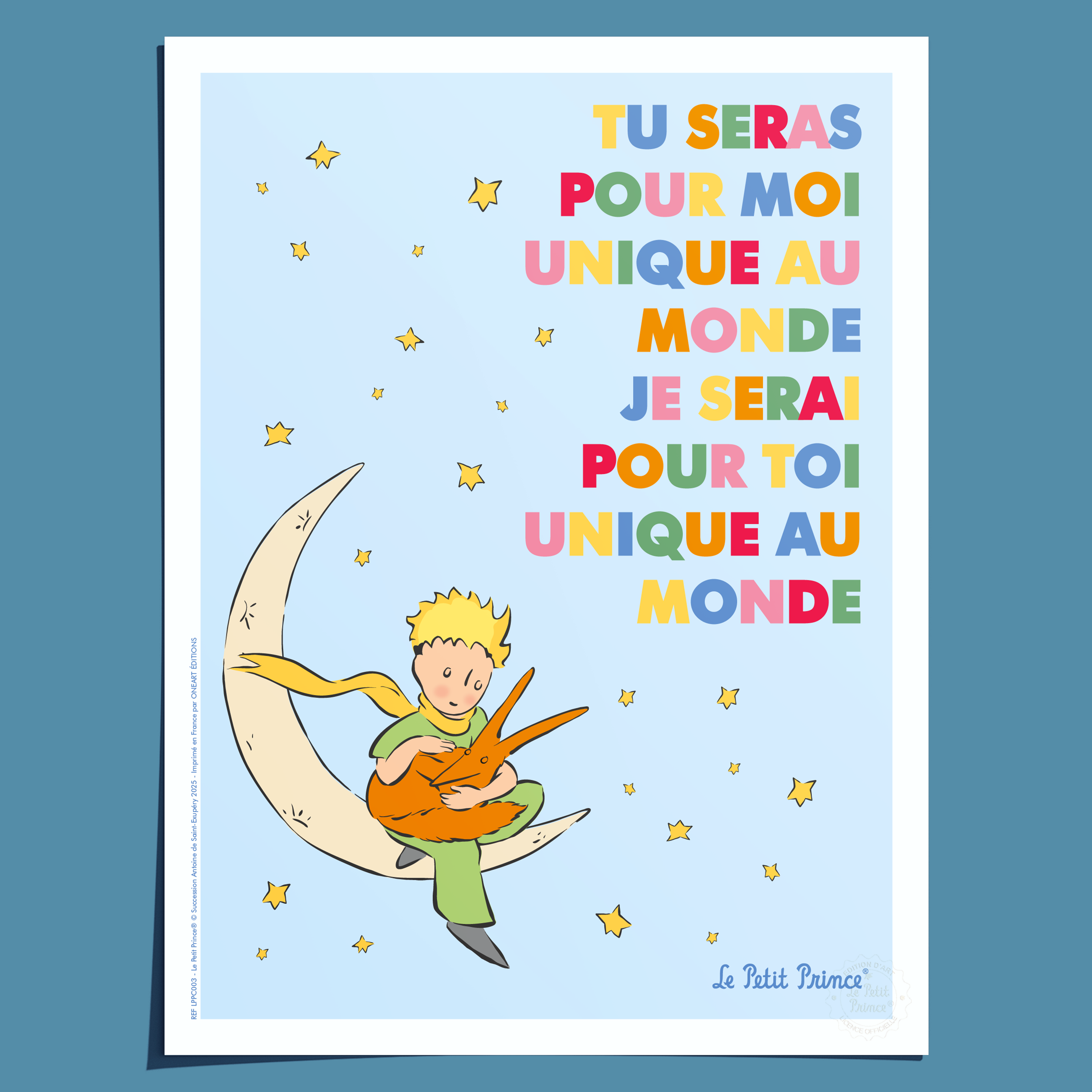 Affiche Le Petit Prince en Couleur, Lune