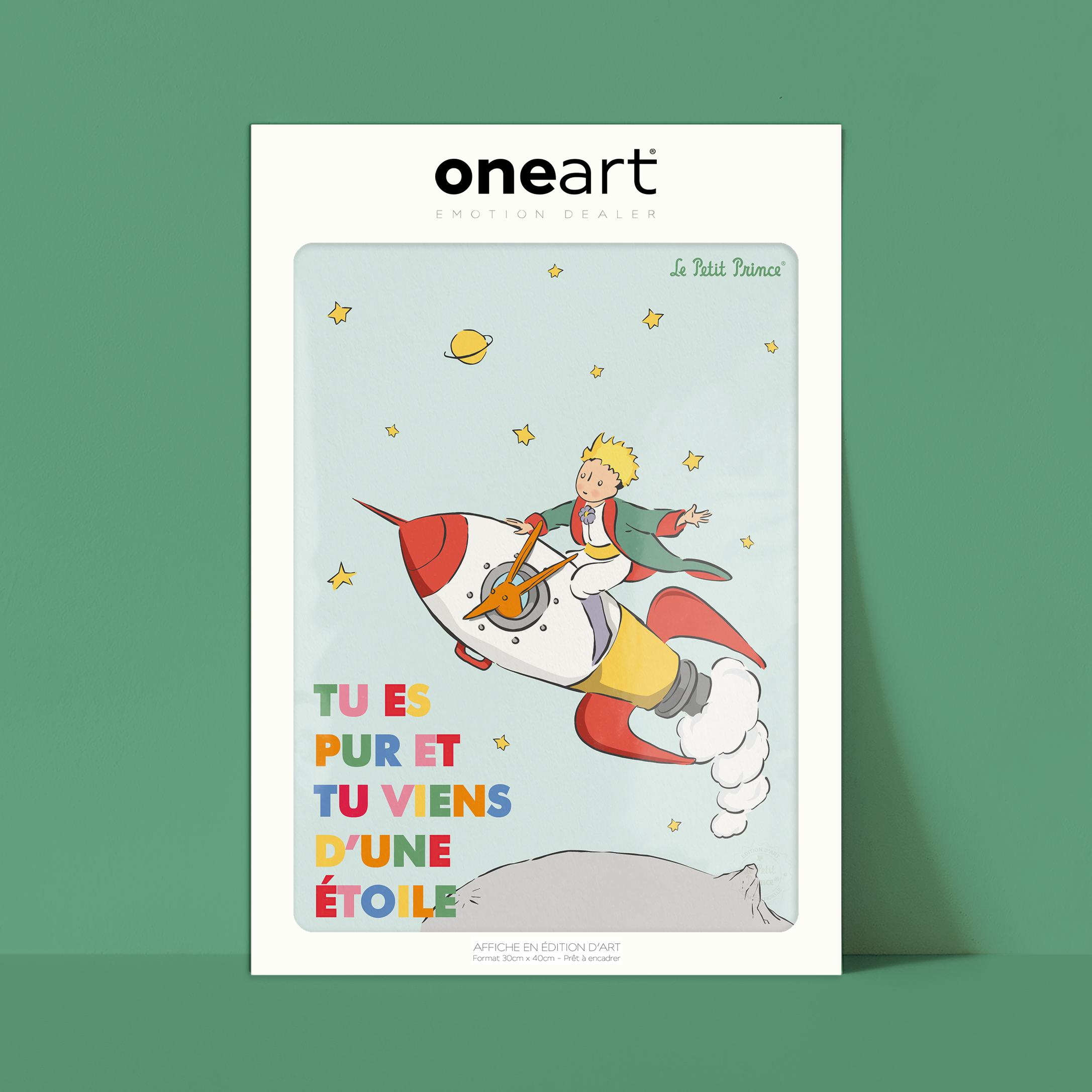 Affiche Le Petit Prince en Couleur, Fusée