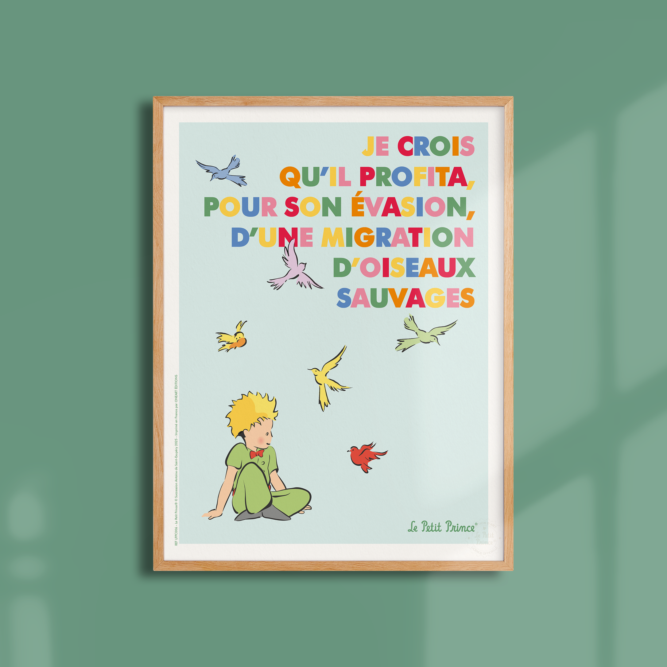 Affiche Le Petit Prince en Couleur, Oiseaux