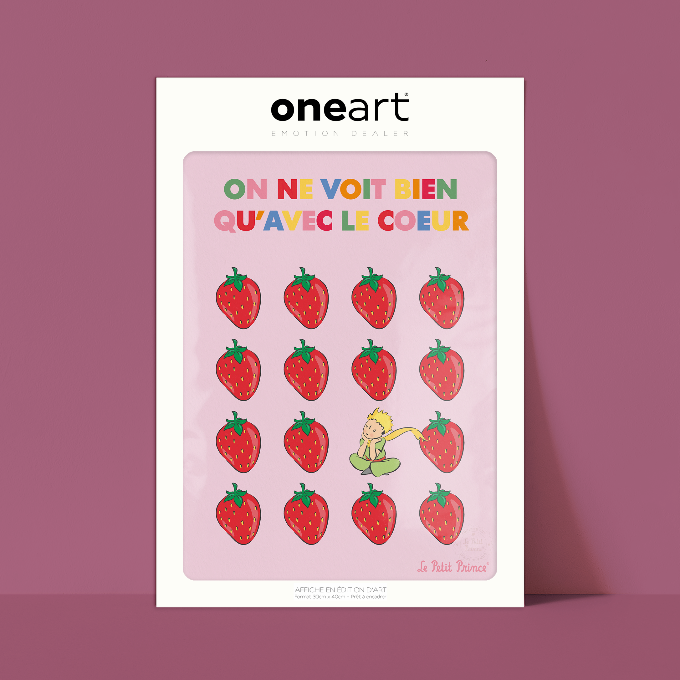 Affiche Le Petit Prince en Couleur, Fraise