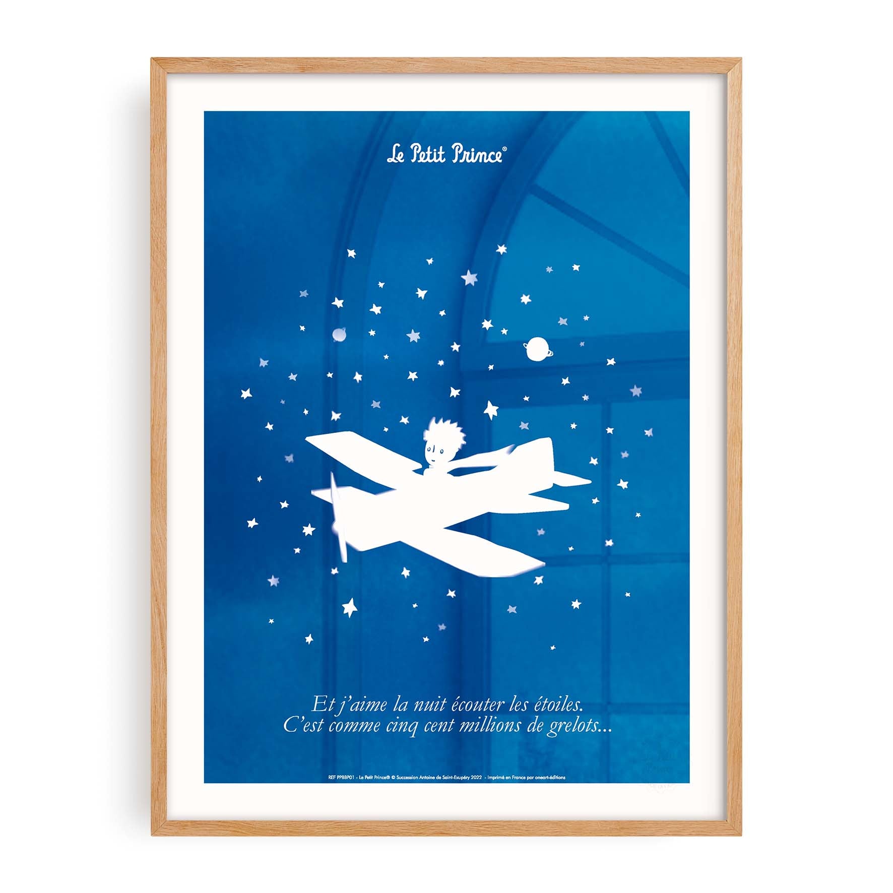 Affiche Le petit prince - Collection Bleu Blanc Prince Avion-oneart.fr