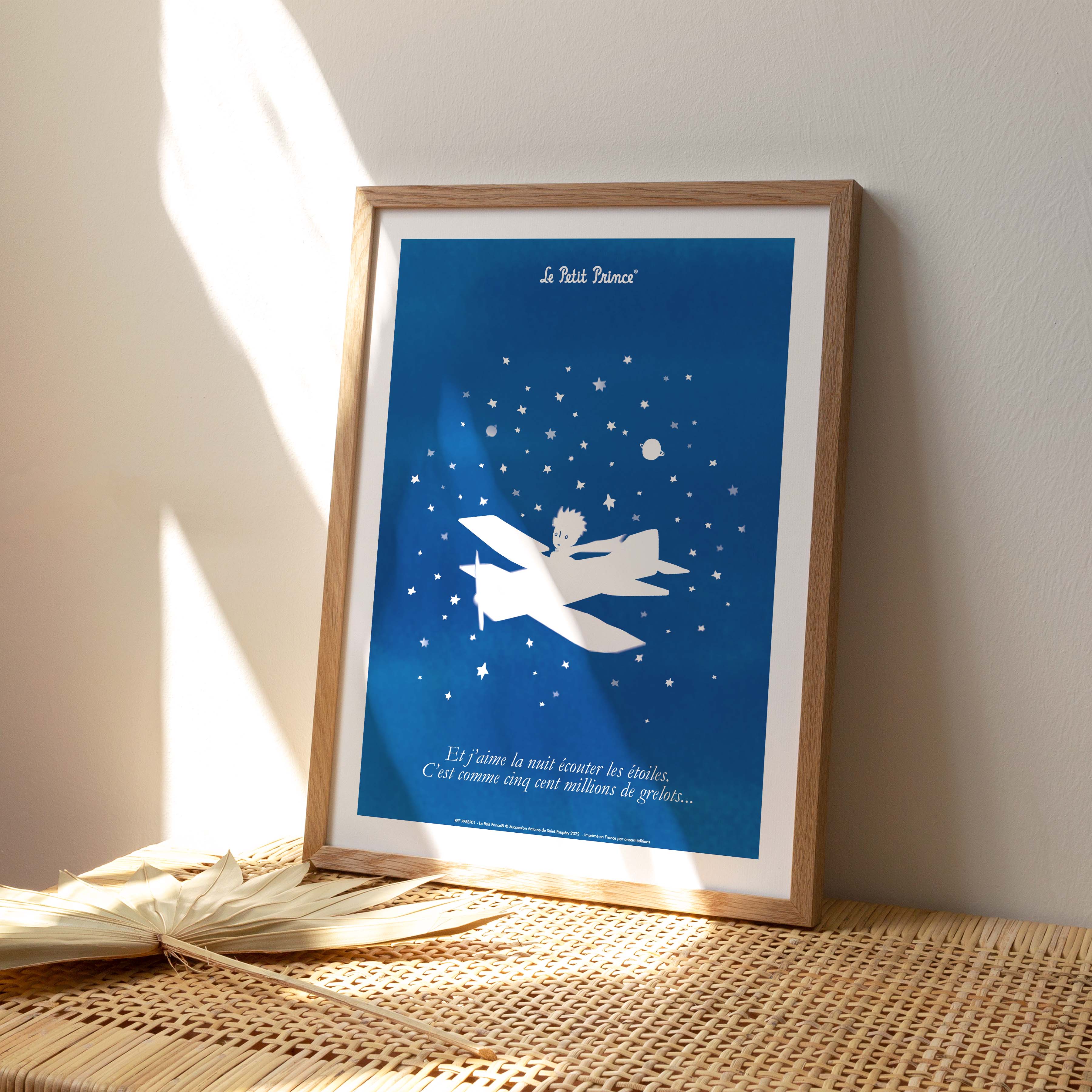 Affiche Le petit prince - Collection Bleu Blanc Prince Avion-oneart.fr