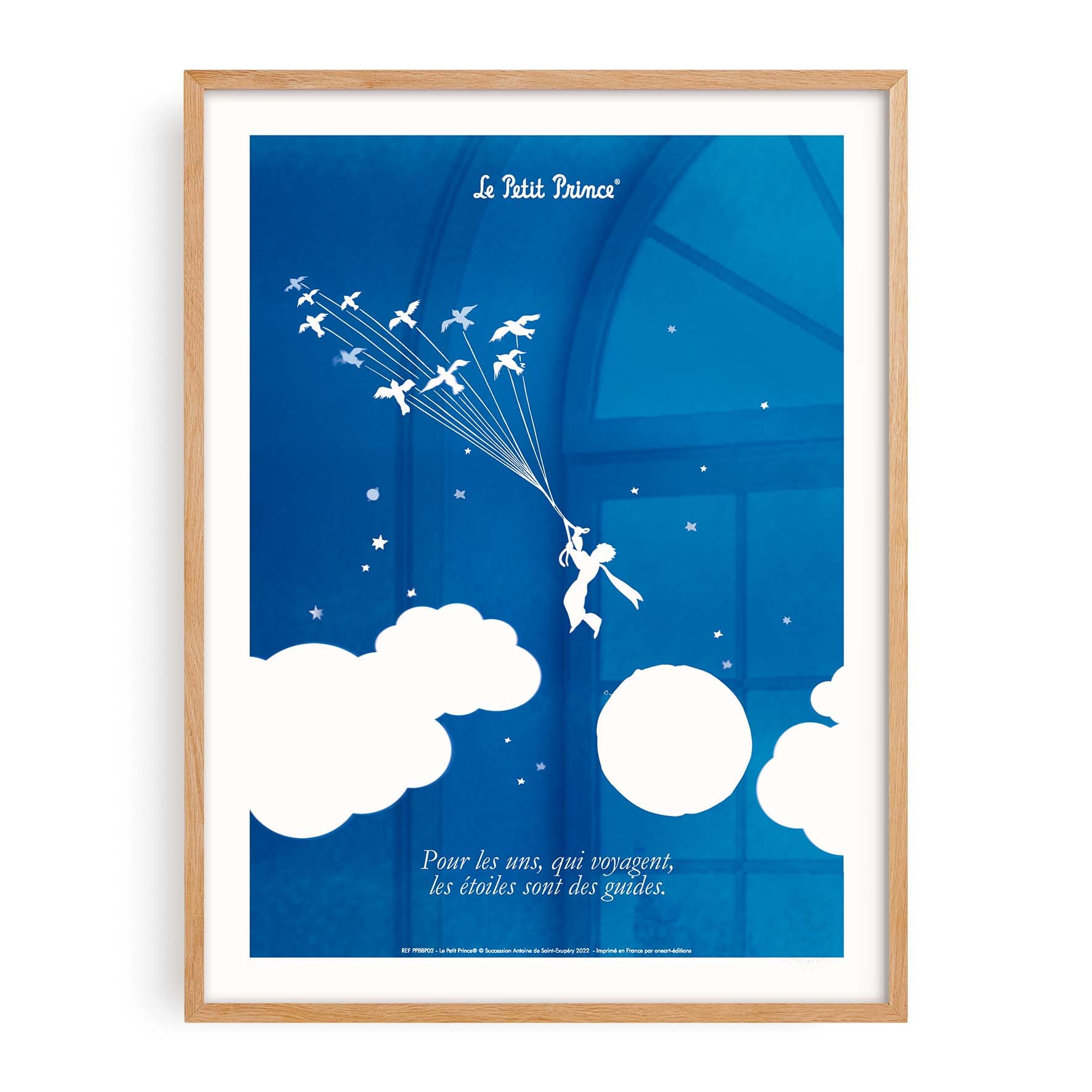 Affiche Le petit prince - Collection Bleu Blanc Prince Oiseau-oneart.fr
