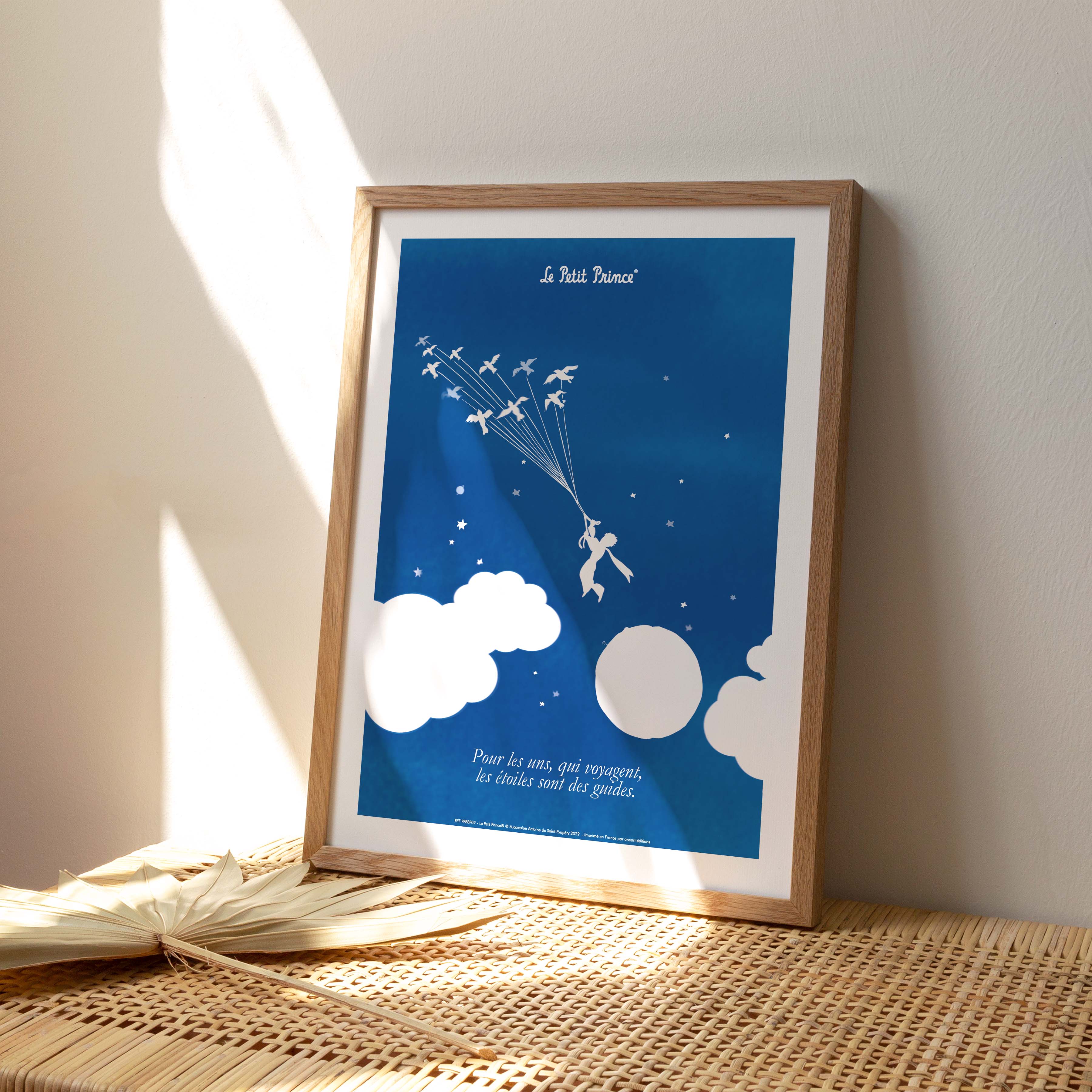 Affiche Le petit prince - Collection Bleu Blanc Prince Oiseau-oneart.fr