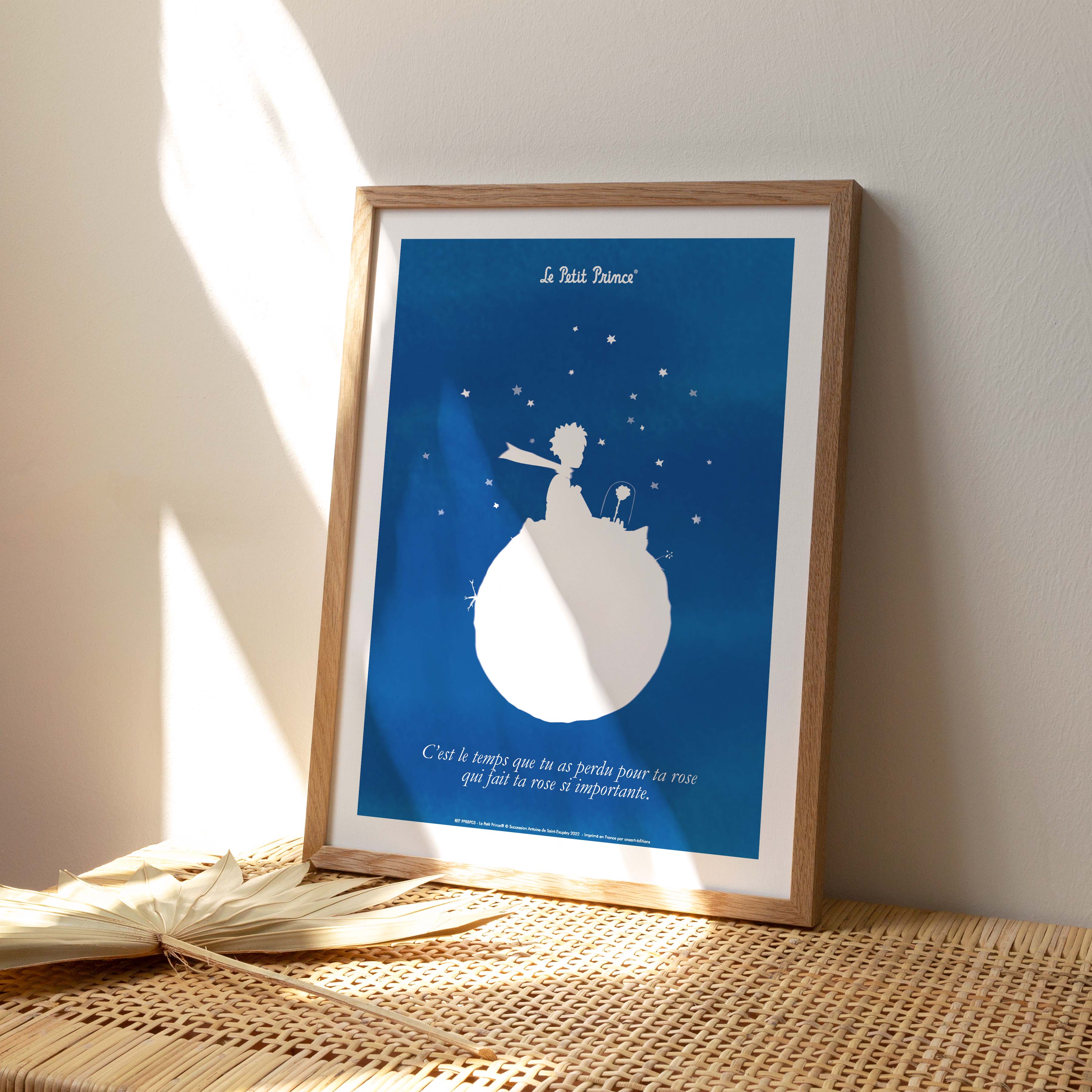 Affiche Le petit prince - Collection Bleu Blanc Prince Planète-oneart.fr