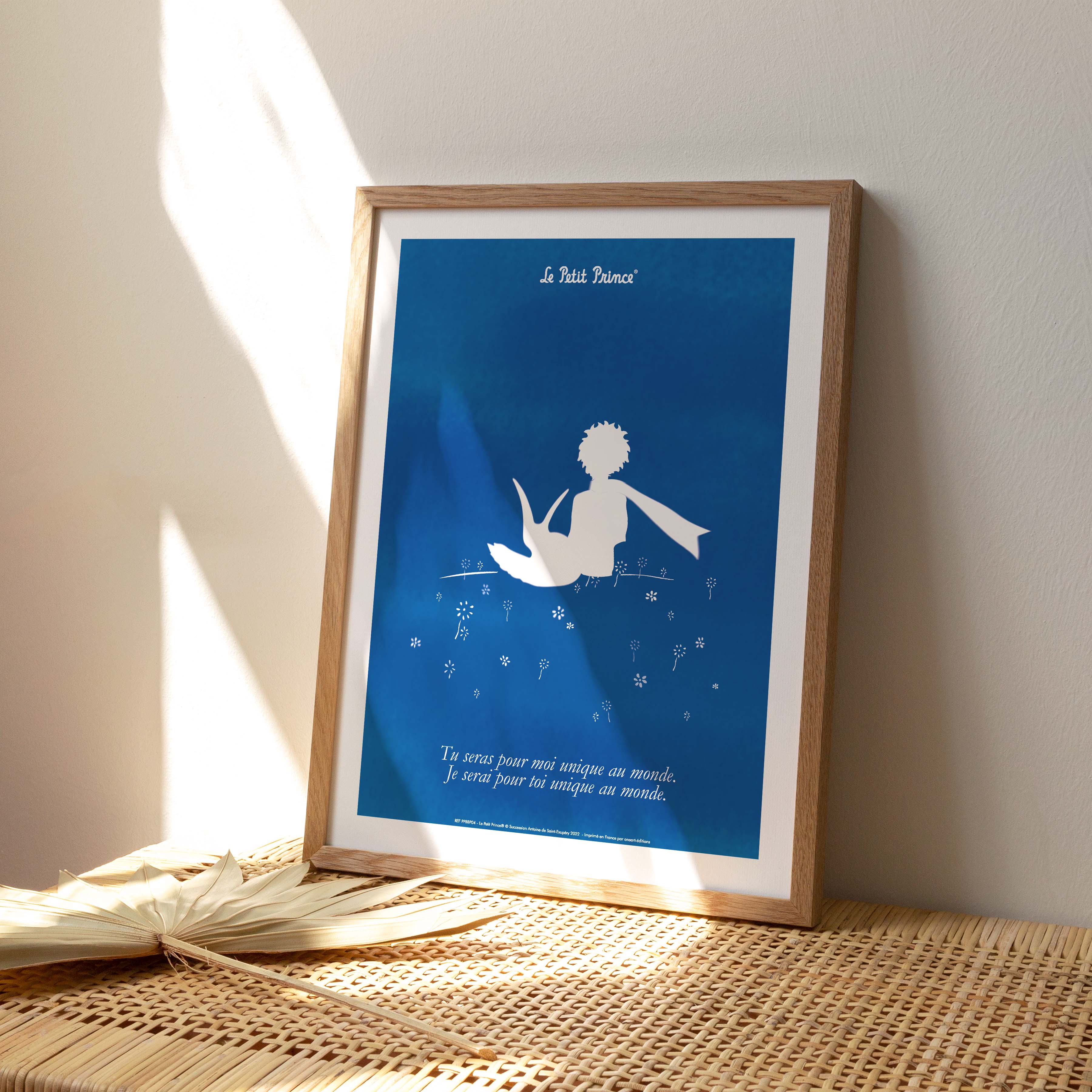 Affiche Le petit prince - Collection Bleu Blanc Prince Renard-oneart.fr