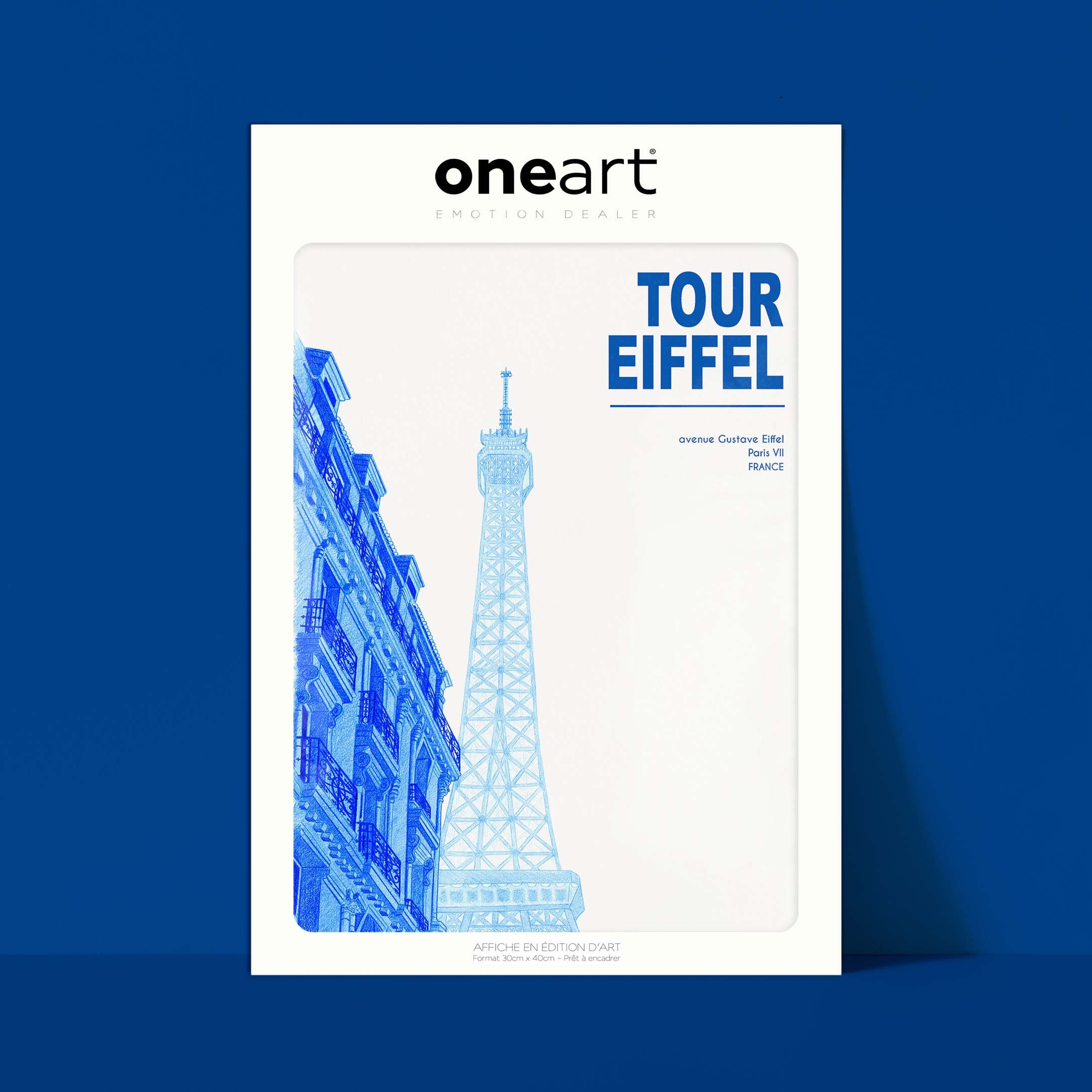 Diptych Posters The City in Blue - Paris - Eiffel Tower